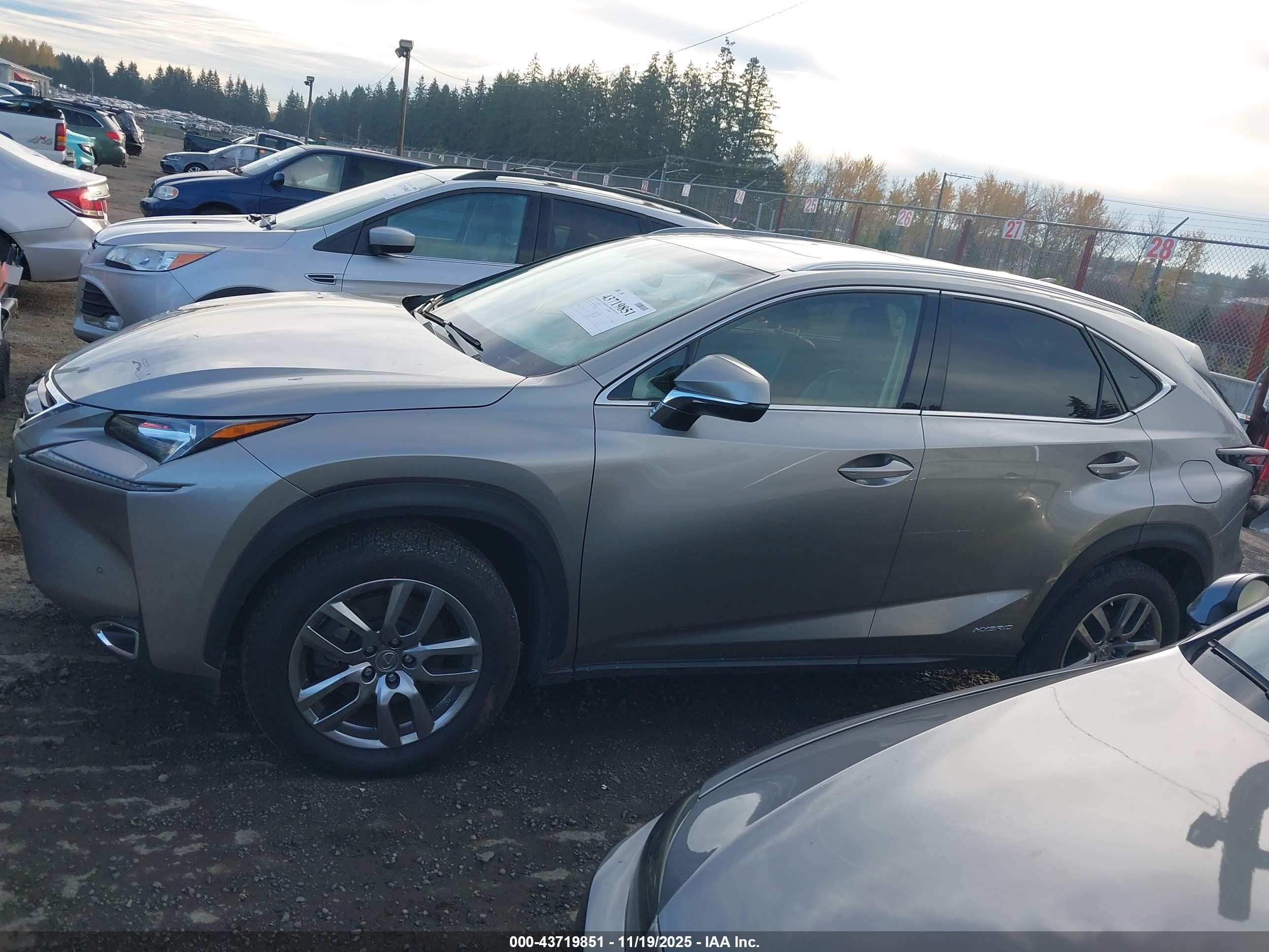 2015 Lexus Nx 300h   Silver vin: JTJBJRBZXF2010955