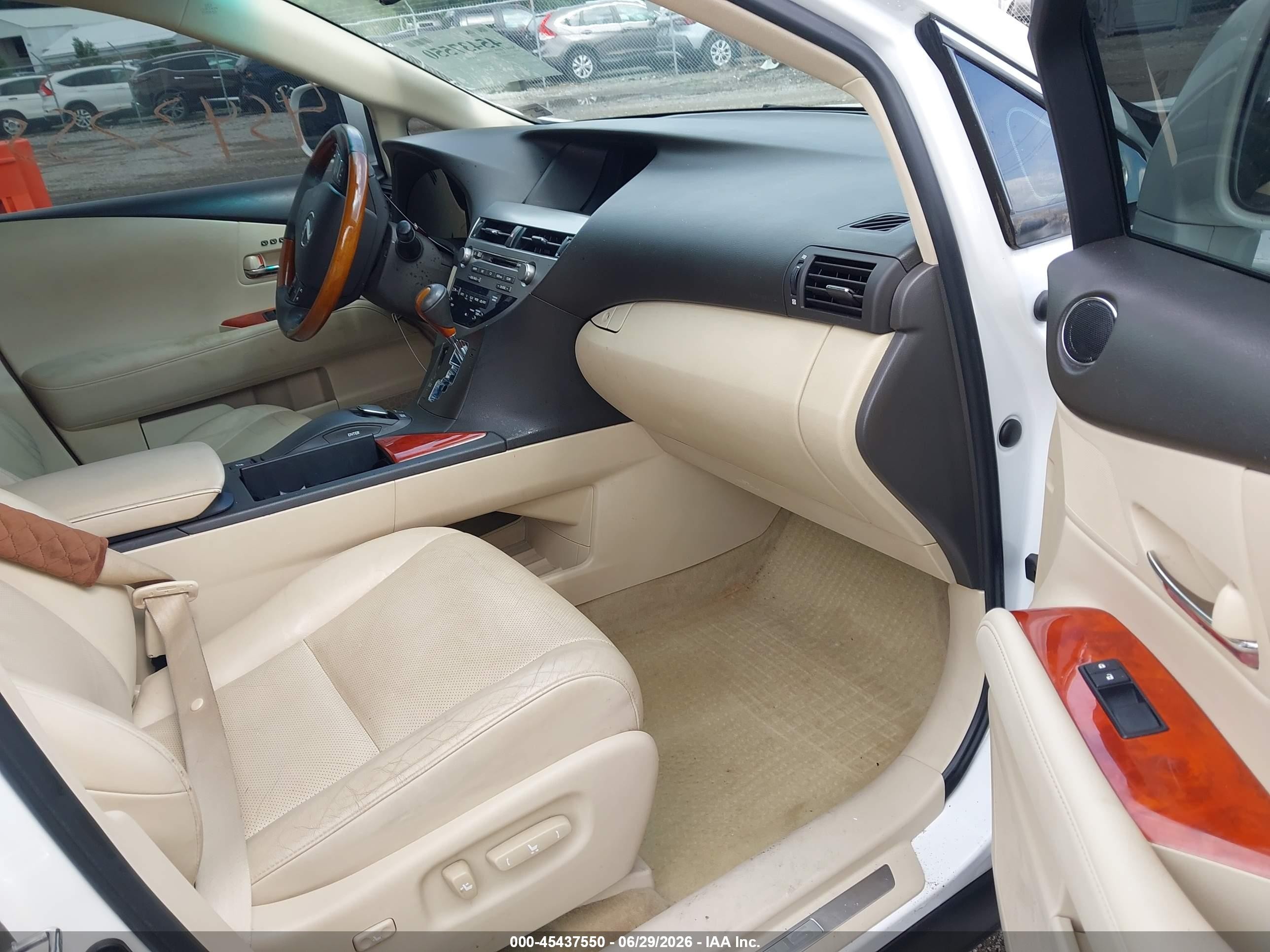 2010 Lexus Rx 350   White vin: JTJBK1BA0A2403509