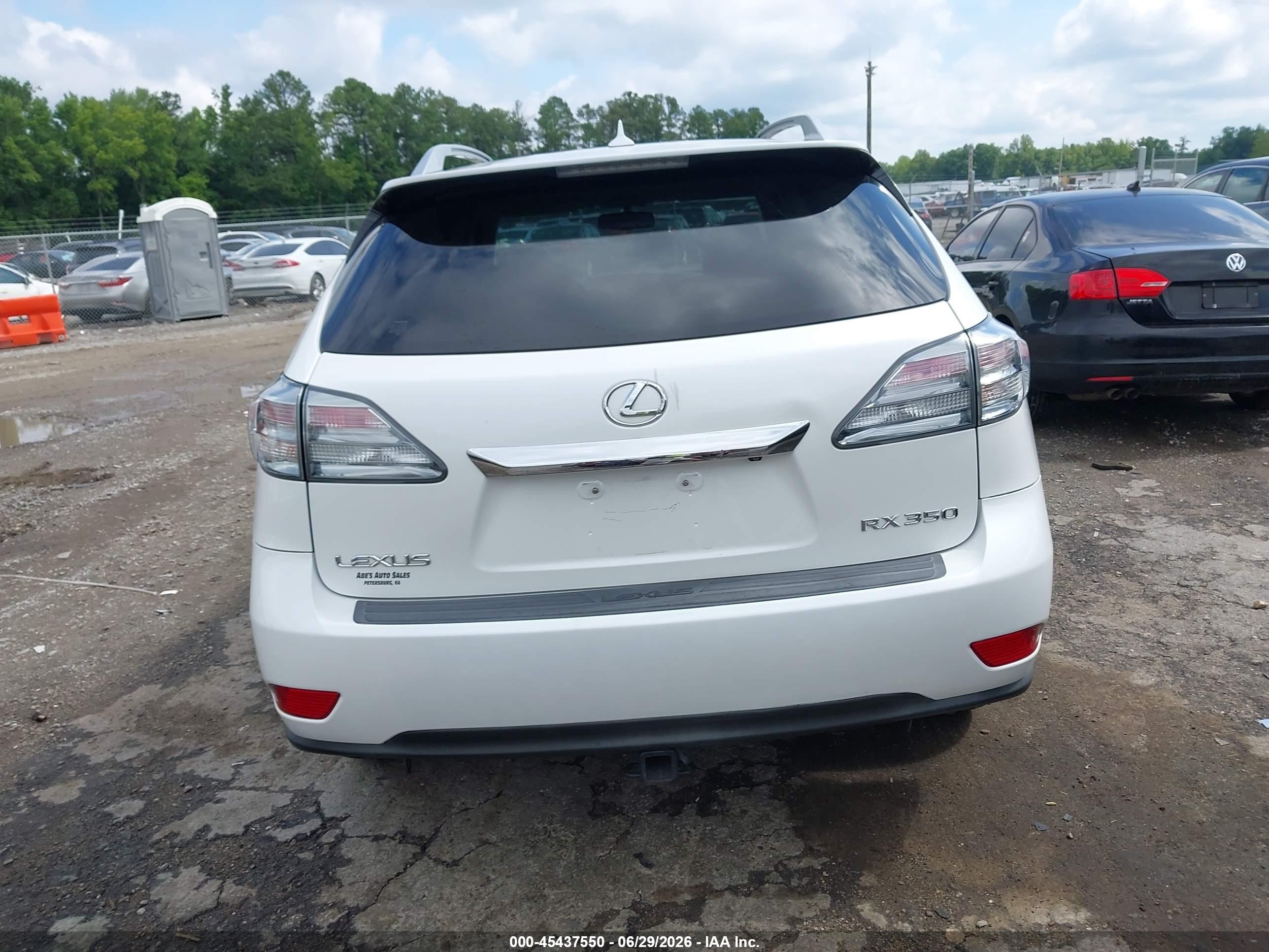 2010 Lexus Rx 350   White vin: JTJBK1BA0A2403509