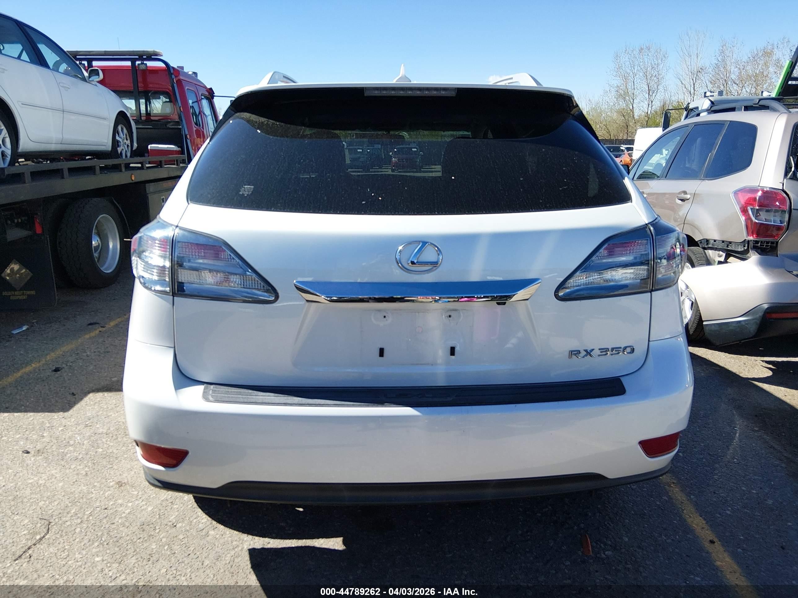 2012 Lexus Rx 350   White vin: JTJBK1BA0C2447352