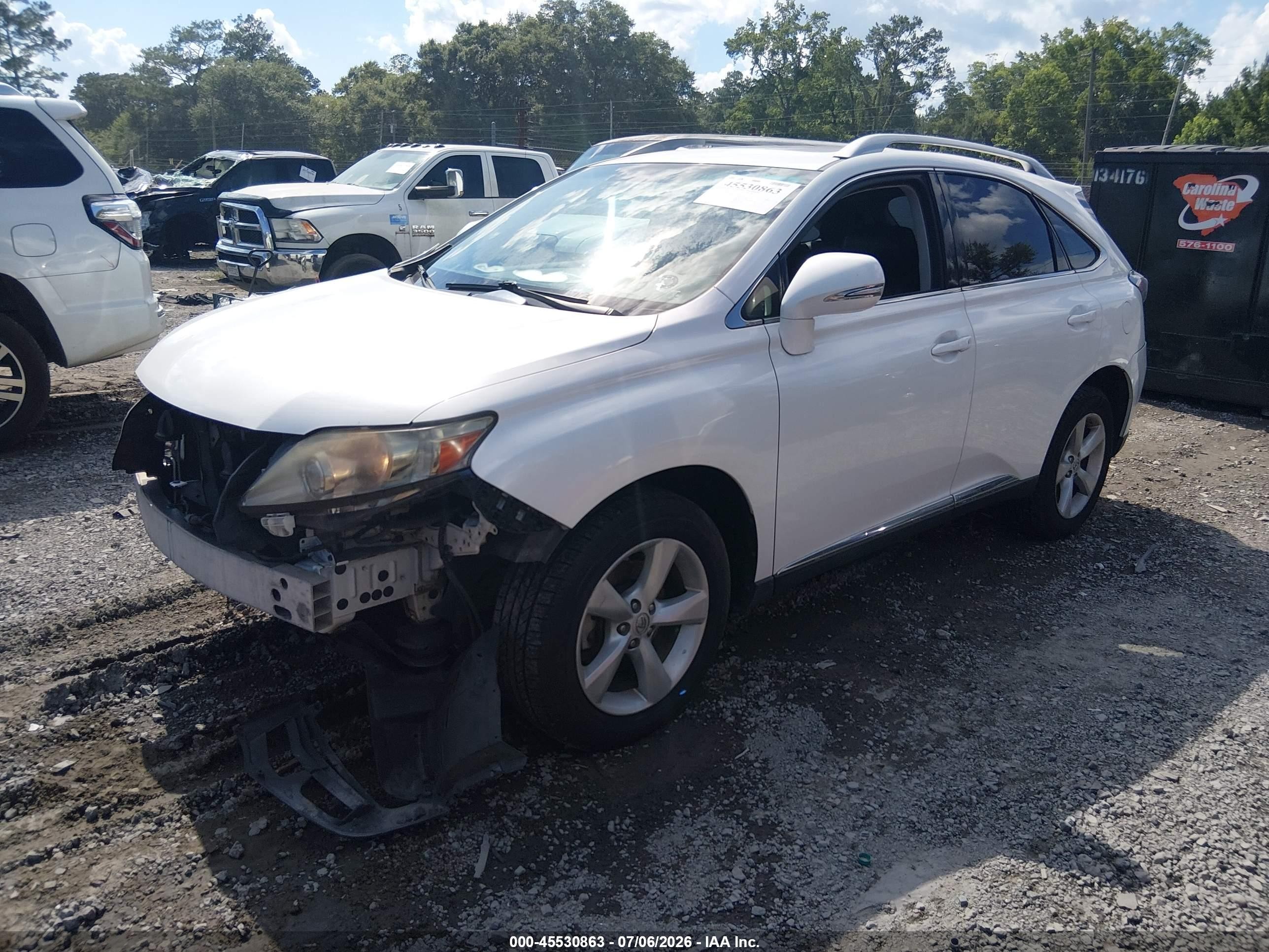 2012 Lexus Rx 350   White vin: JTJBK1BA1C2446579