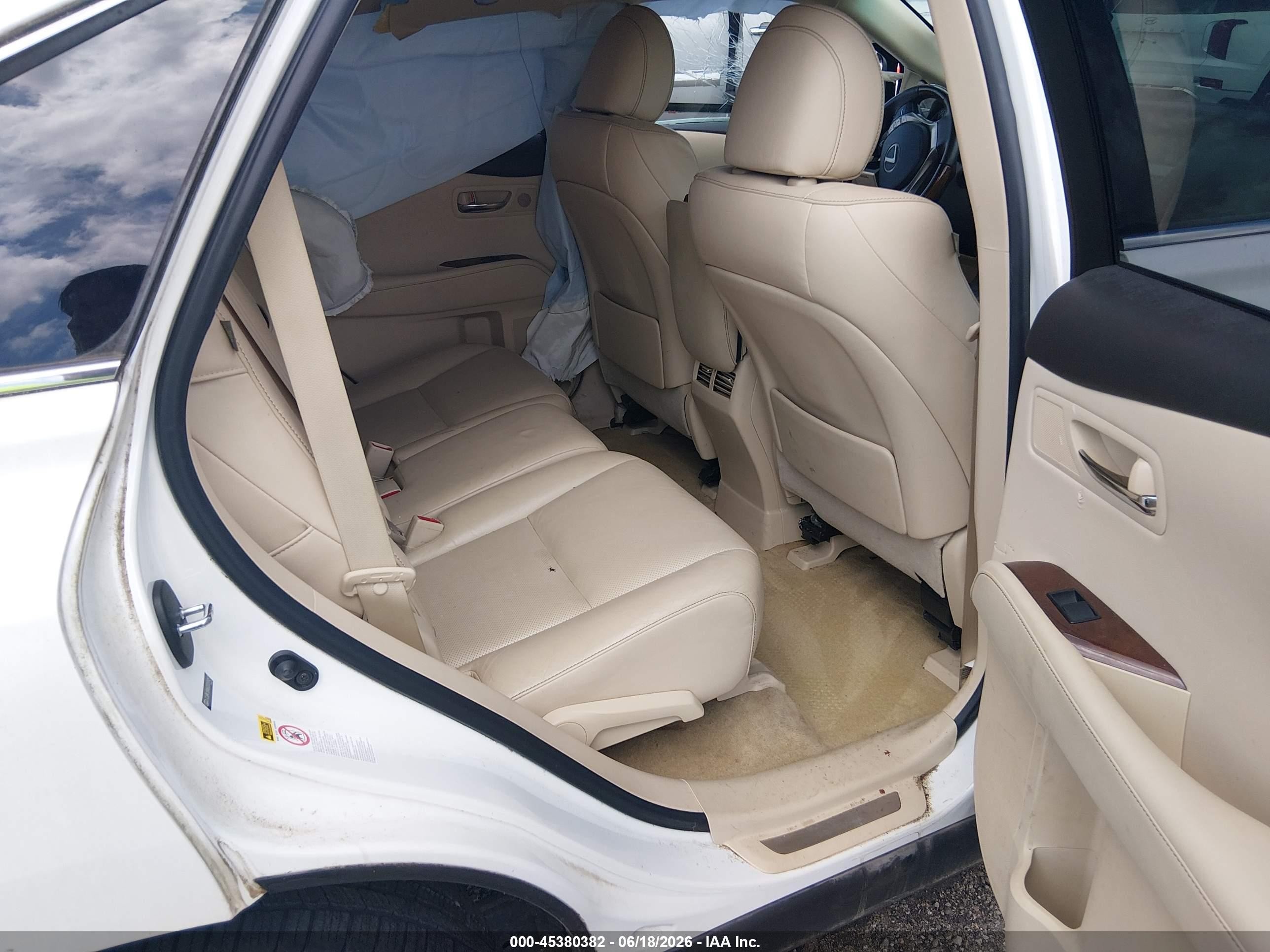 2013 Lexus Rx 350   White vin: JTJBK1BA6D2034451