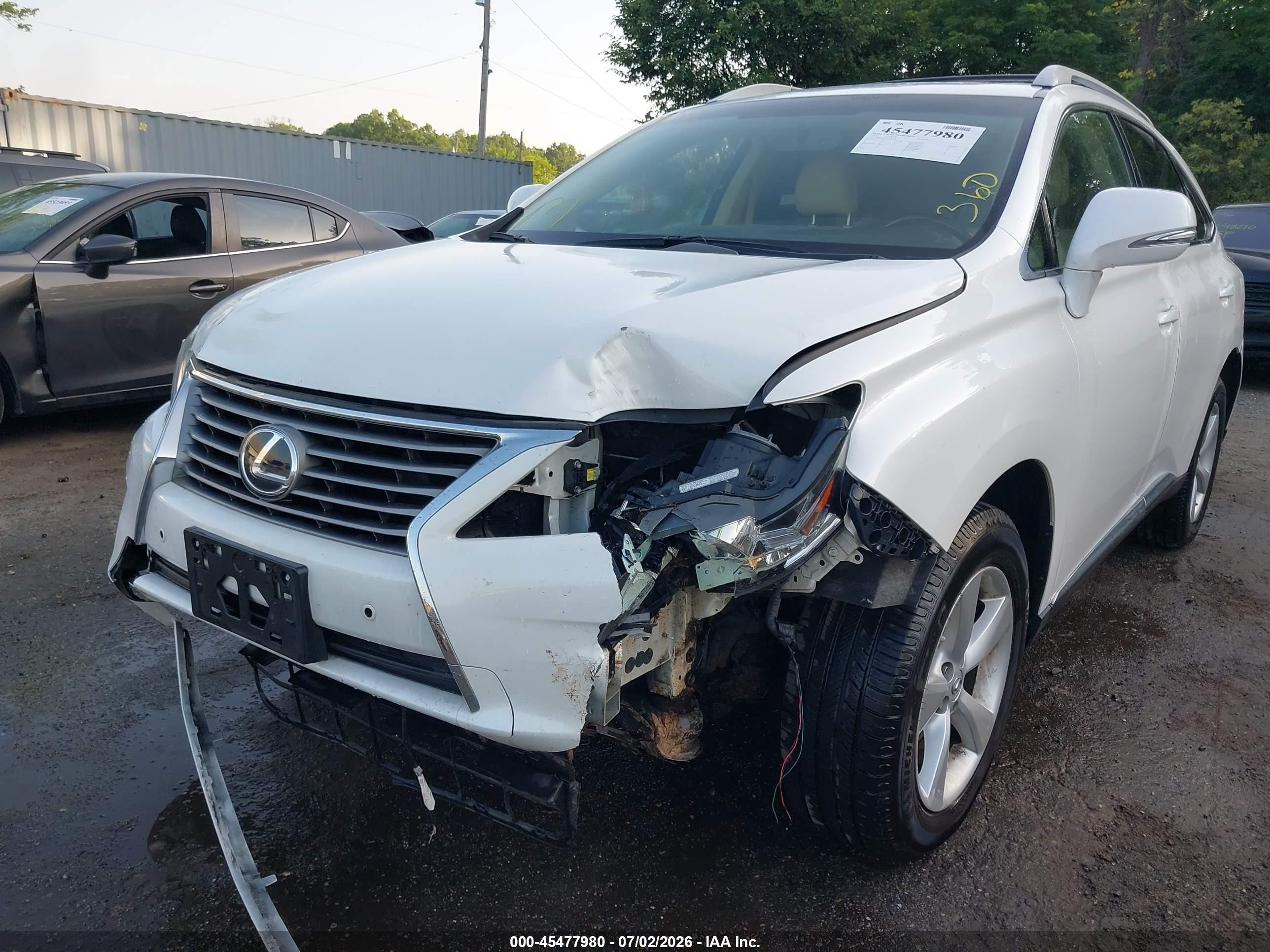 2015 Lexus Rx 350   White vin: JTJBK1BA6F2474334