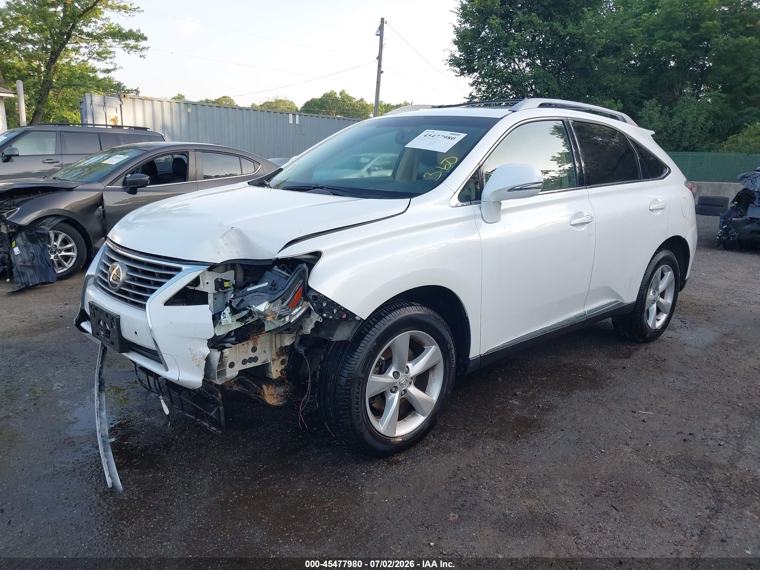 2015 Lexus Rx 350   White vin: JTJBK1BA6F2474334