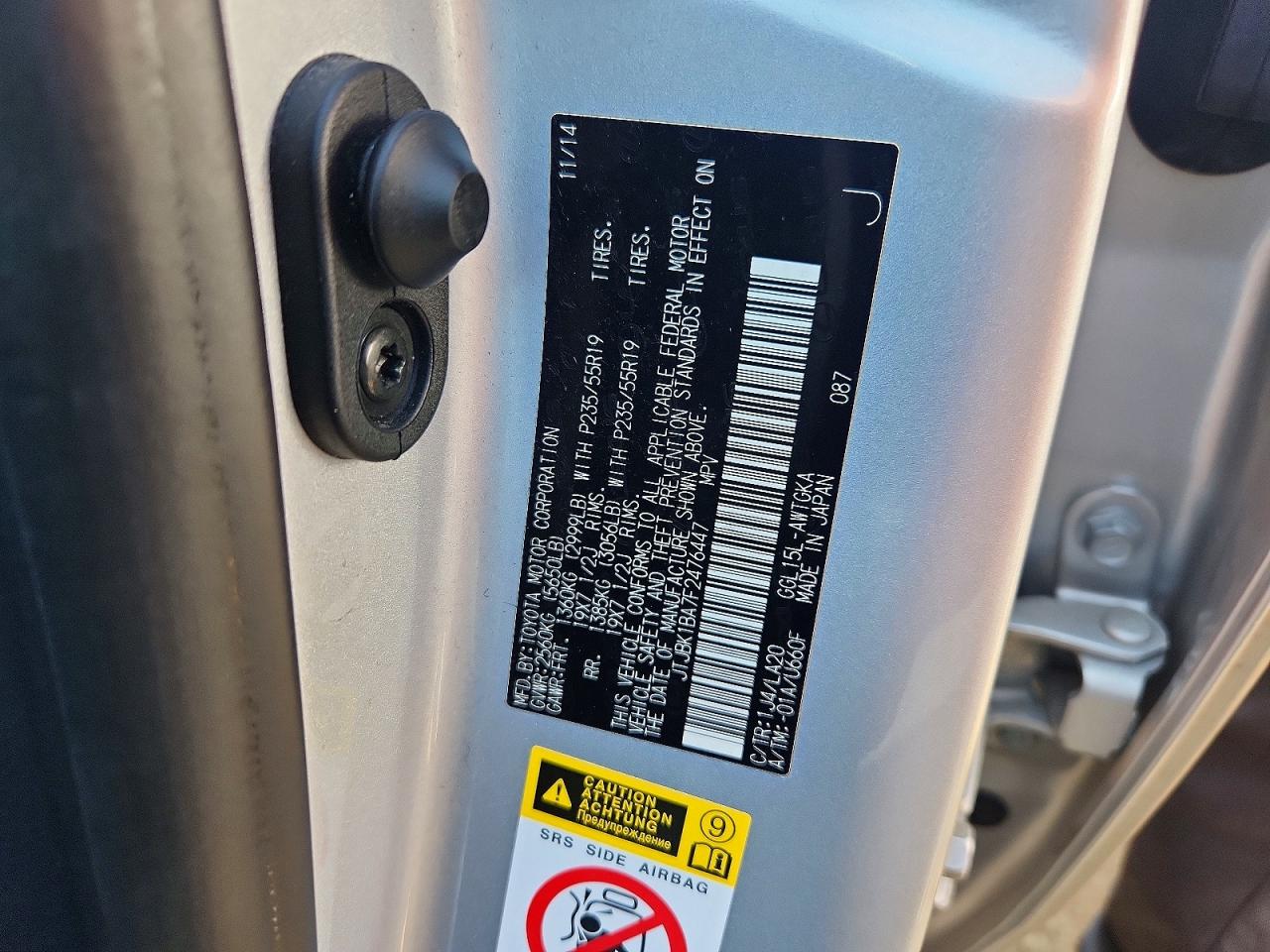 2015 Lexus Rx 350 Base Silver vin: JTJBK1BA7F2476447