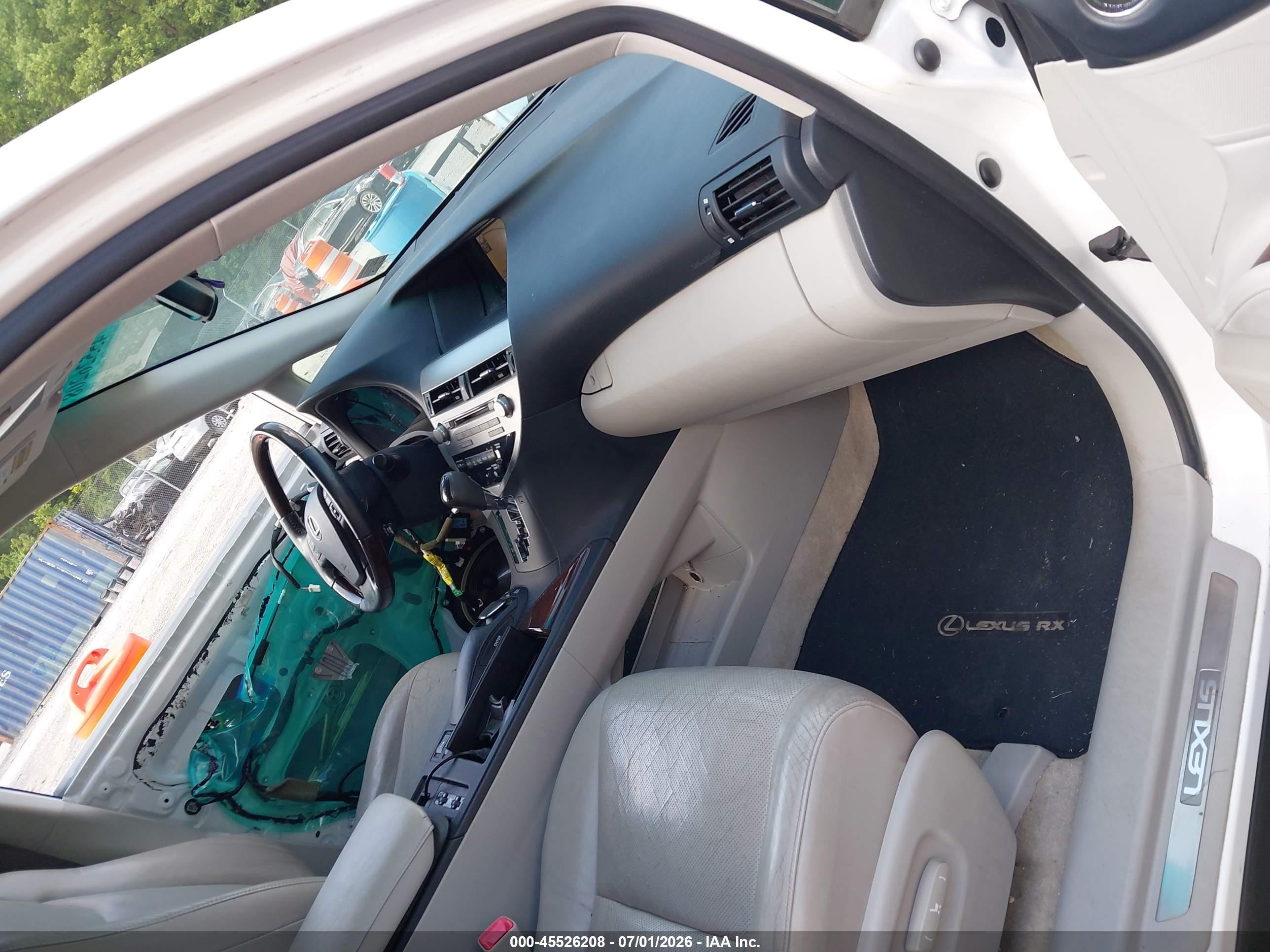 2012 Lexus Rx 350   White vin: JTJBK1BA9C2449567