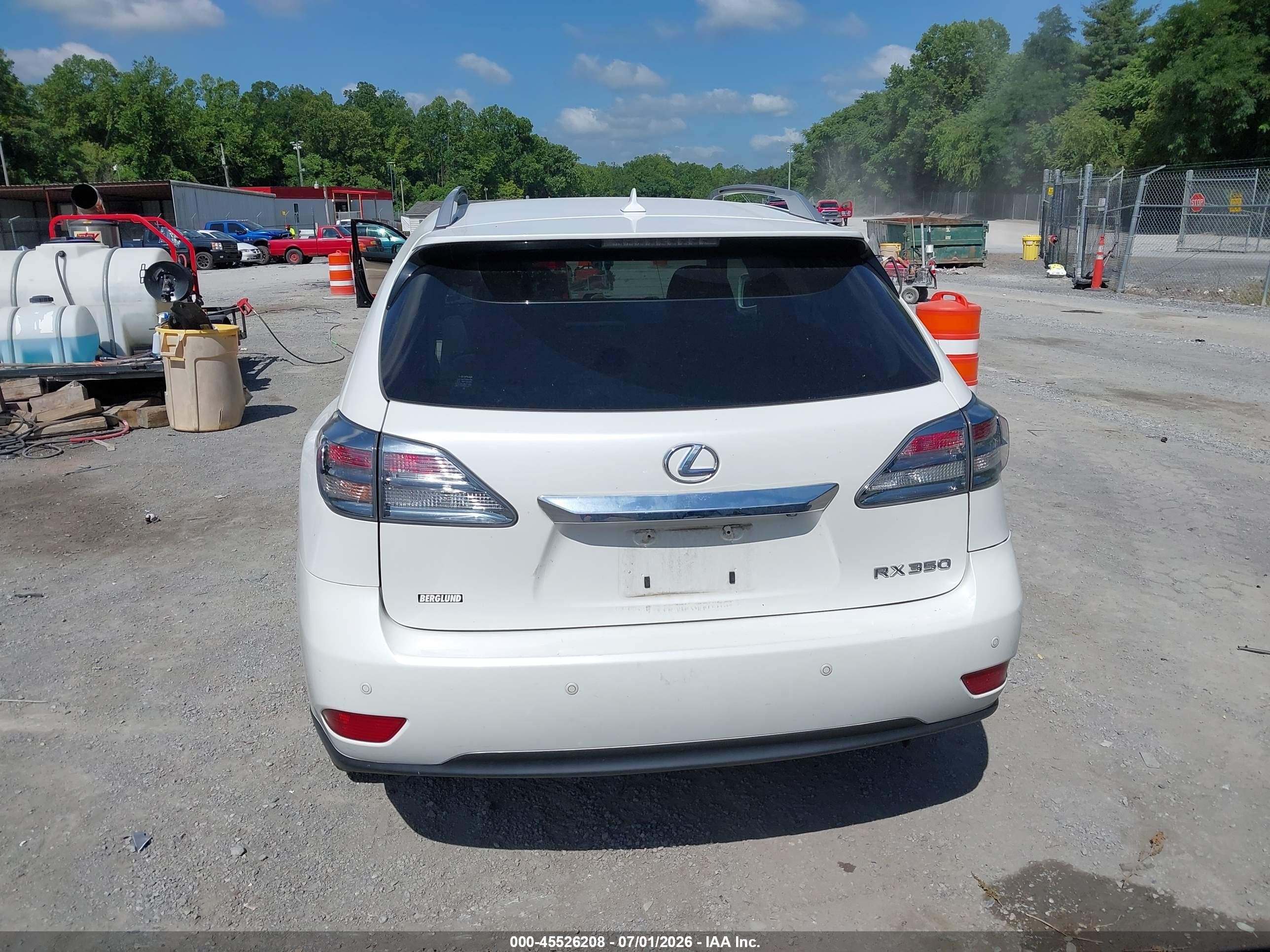2012 Lexus Rx 350   White vin: JTJBK1BA9C2449567