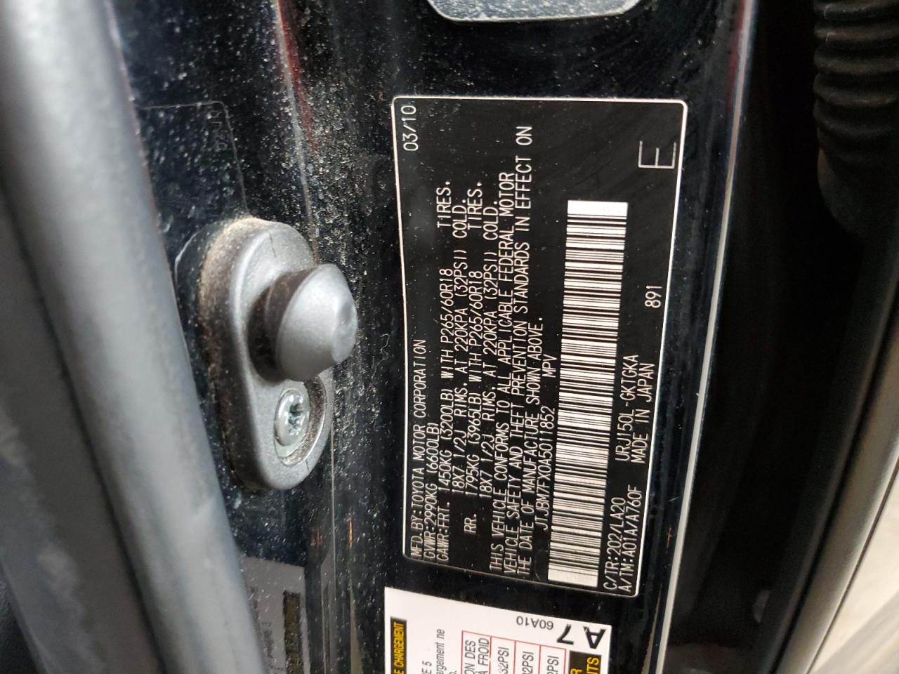 2010 Lexus Gx 460 Black vin: JTJBM7FX0A5011852