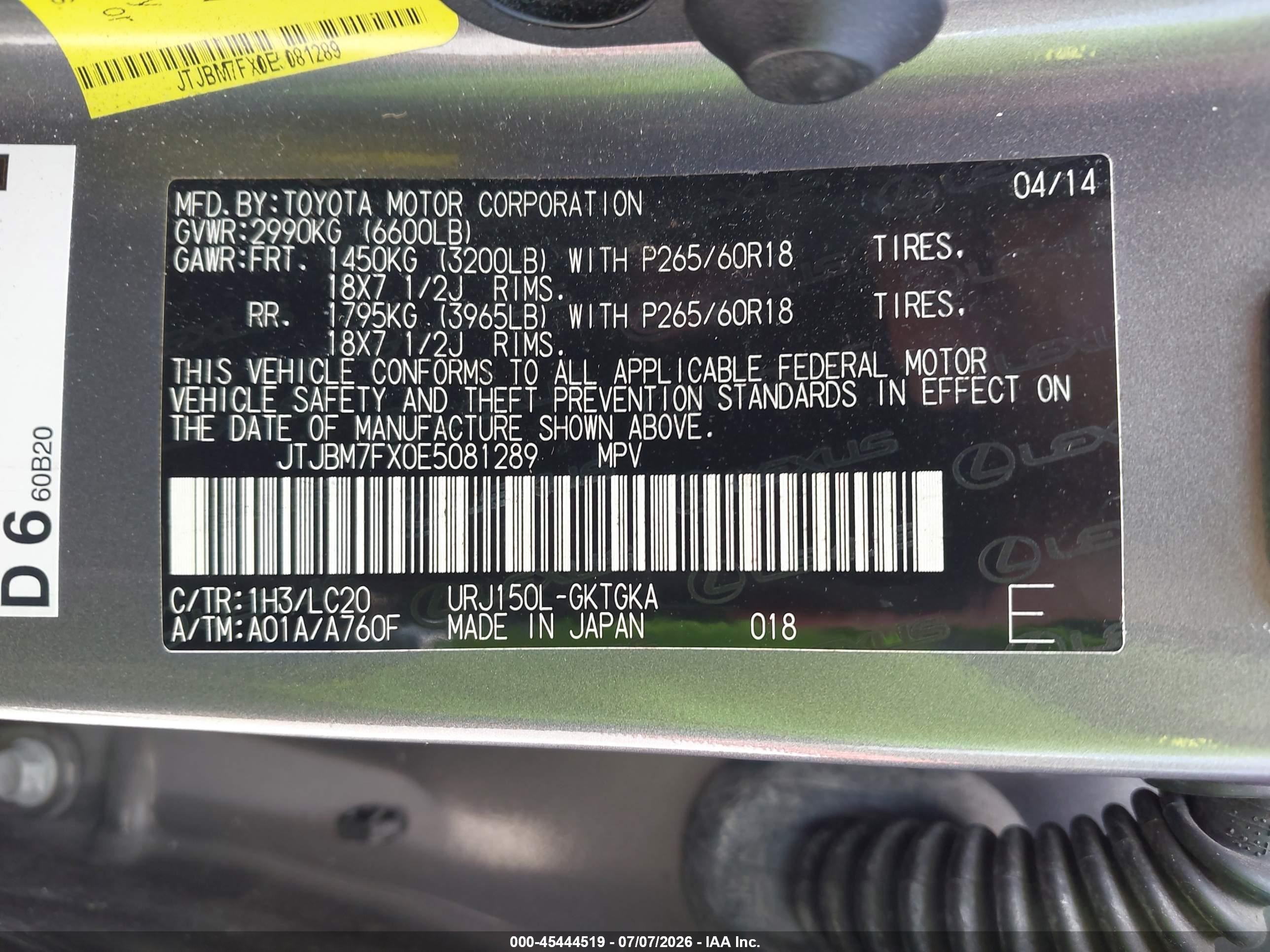 2014 Lexus Gx 460   Gray vin: JTJBM7FX0E5081289