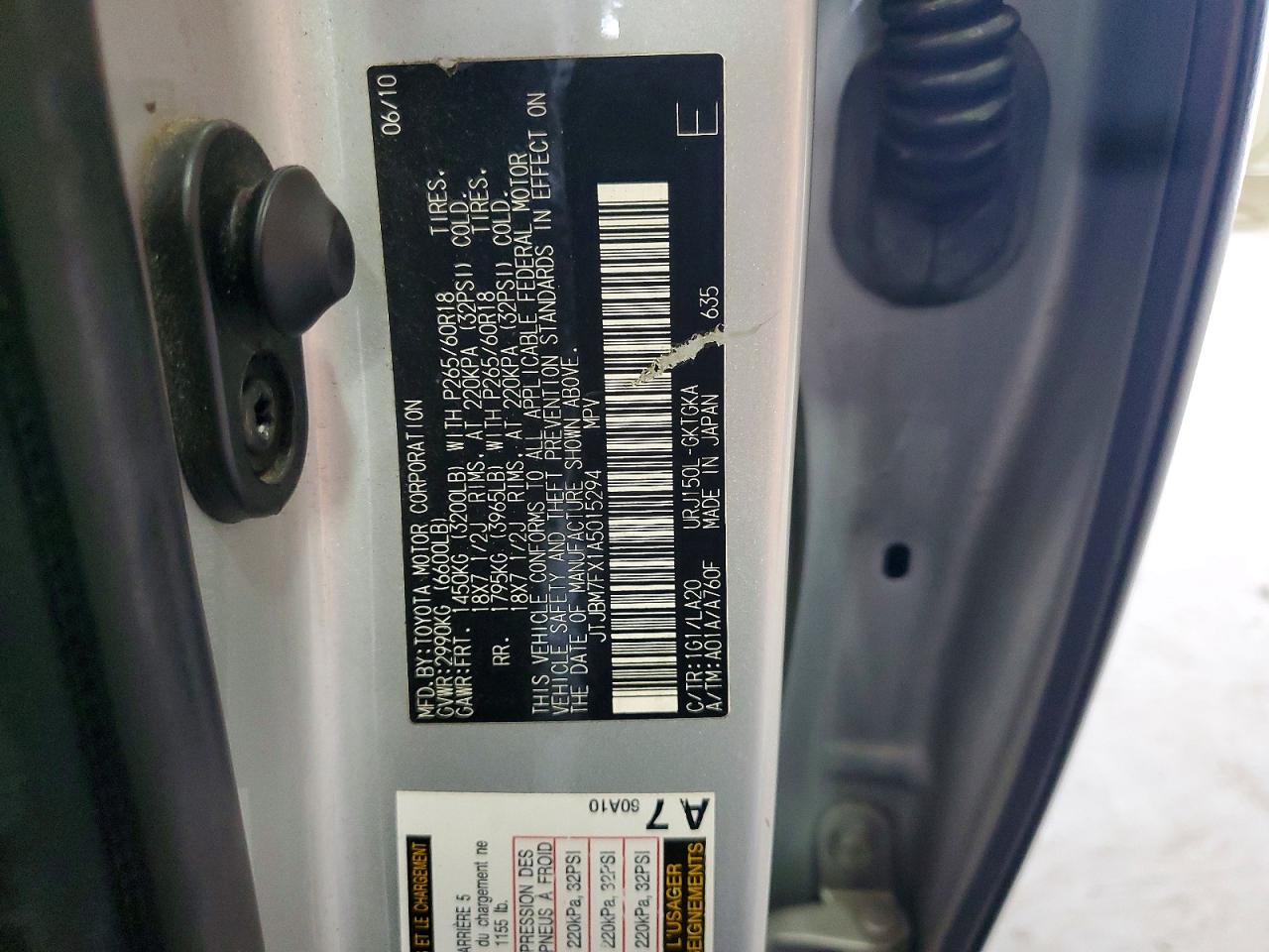 2010 Lexus Gx 460 Silver vin: JTJBM7FX1A5015294