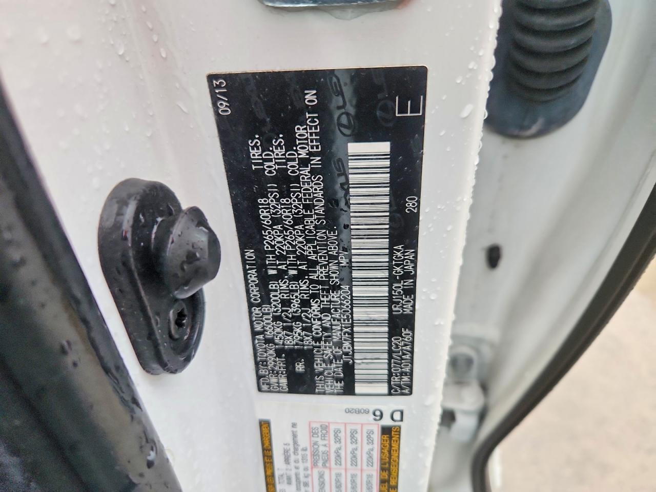 2014 Lexus Gx 460 White vin: JTJBM7FX1E5066204