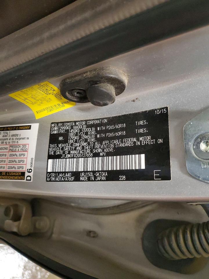 2016 Lexus Gx 460 Silver vin: JTJBM7FX2G5127658