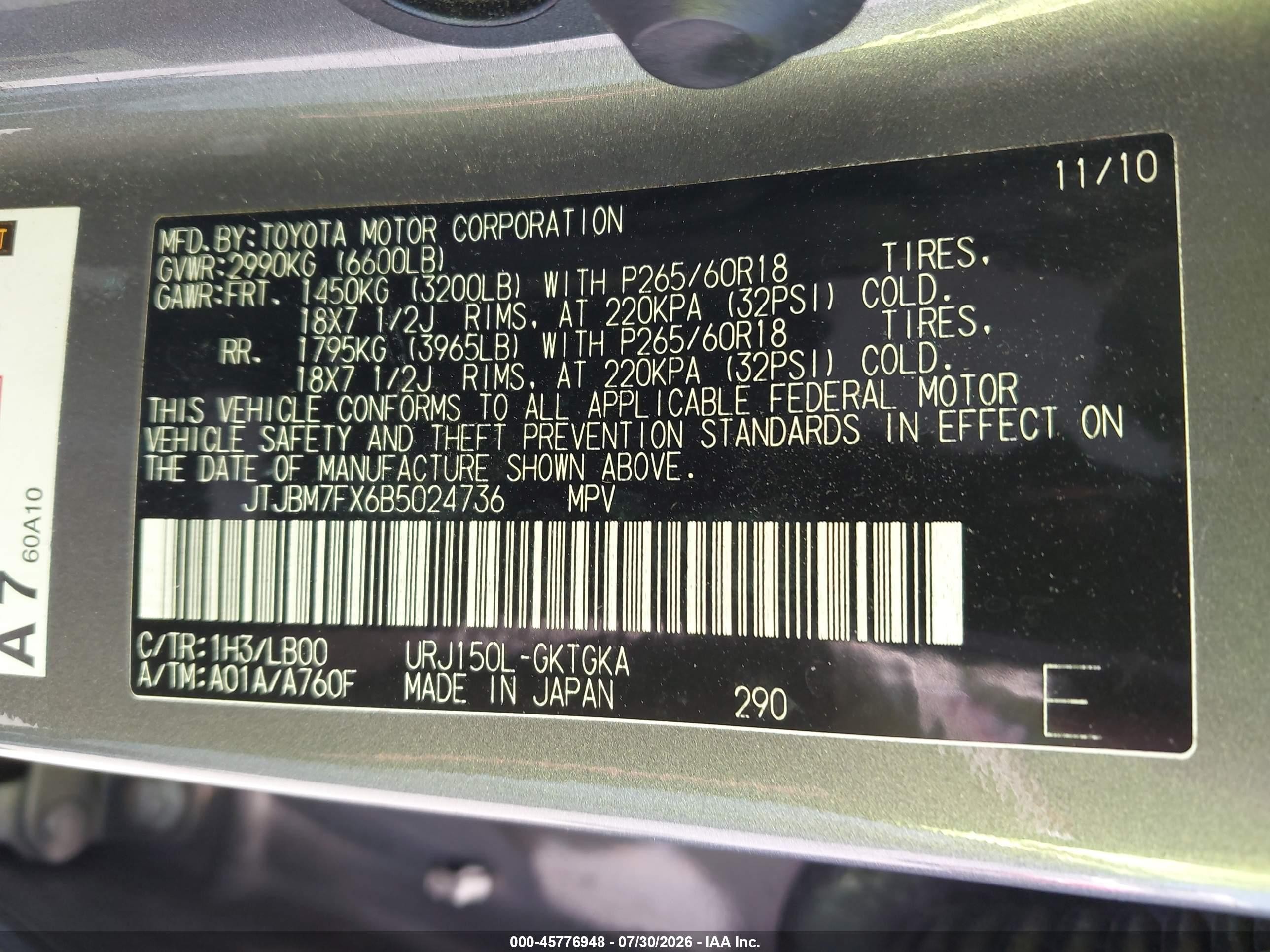 2011 Lexus Gx 460   Silver vin: JTJBM7FX6B5024736