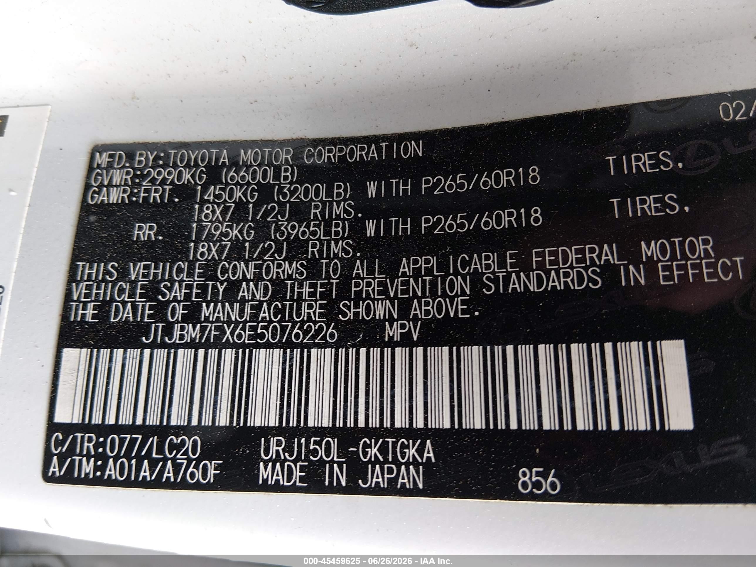 2014 Lexus Gx 460   White vin: JTJBM7FX6E5076226