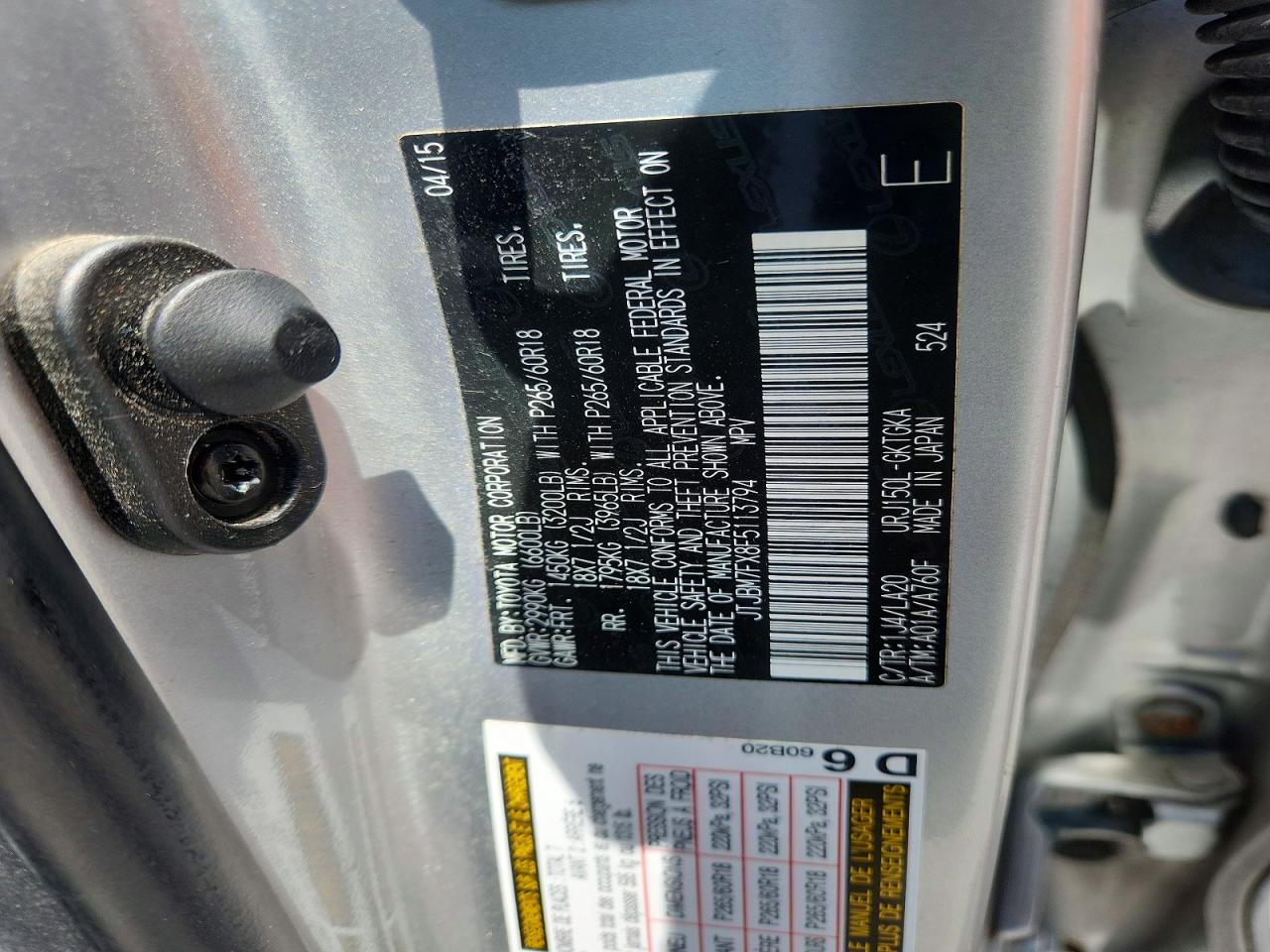 2015 Lexus Gx 460 Silver vin: JTJBM7FX8F5113794