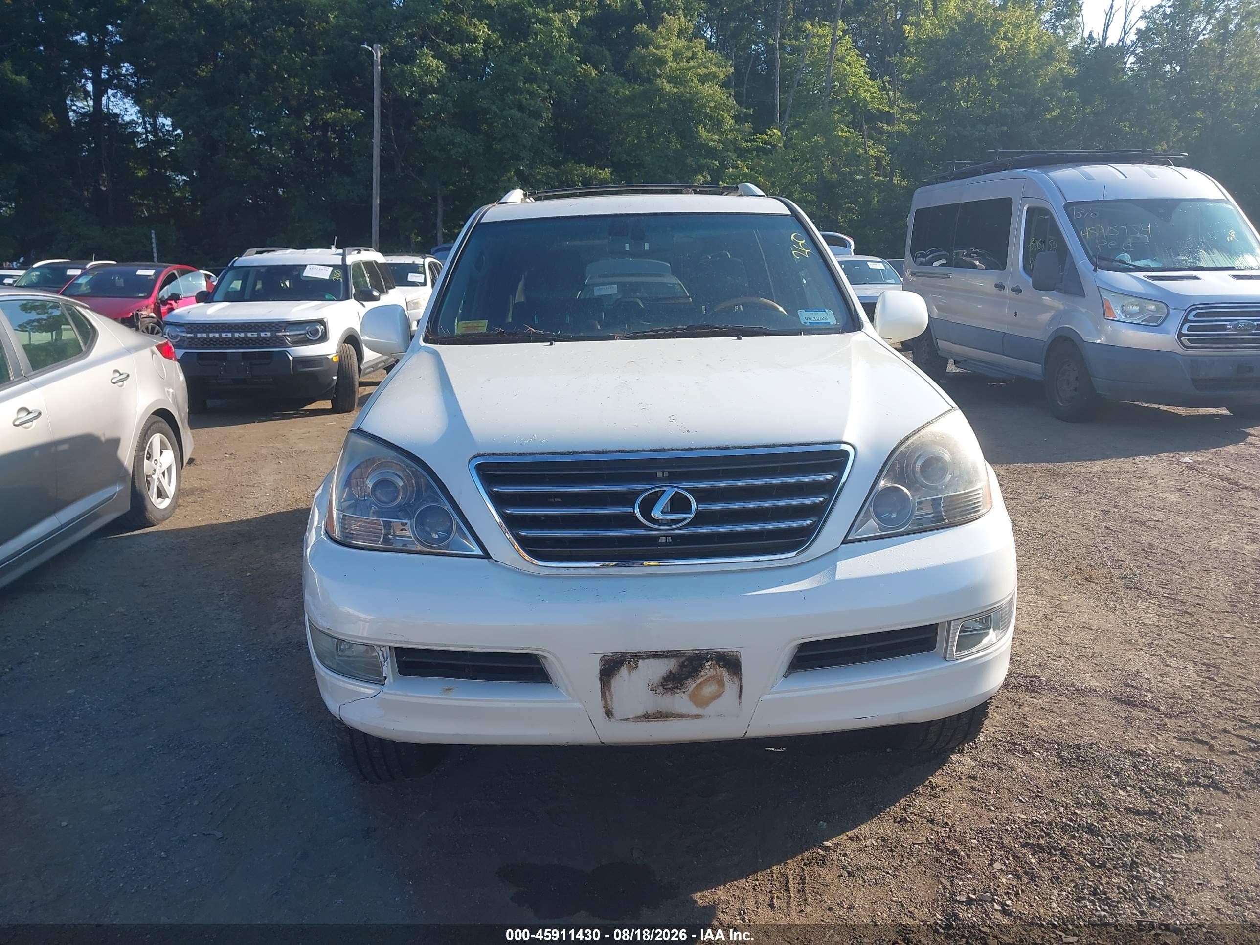 2005 Lexus Gx 470   White vin: JTJBT20X150072886