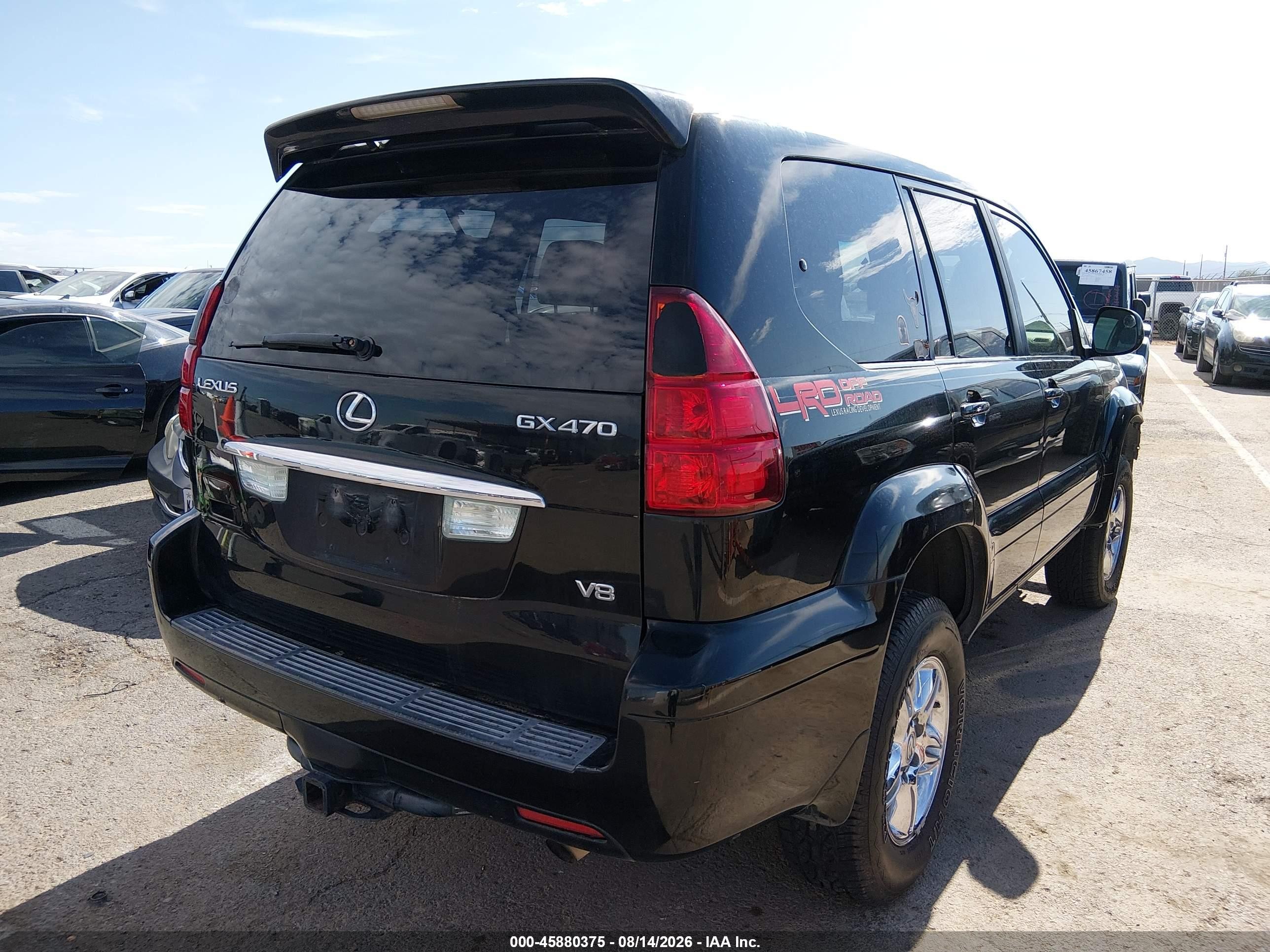 2005 Lexus Gx 470   Black vin: JTJBT20X150090966