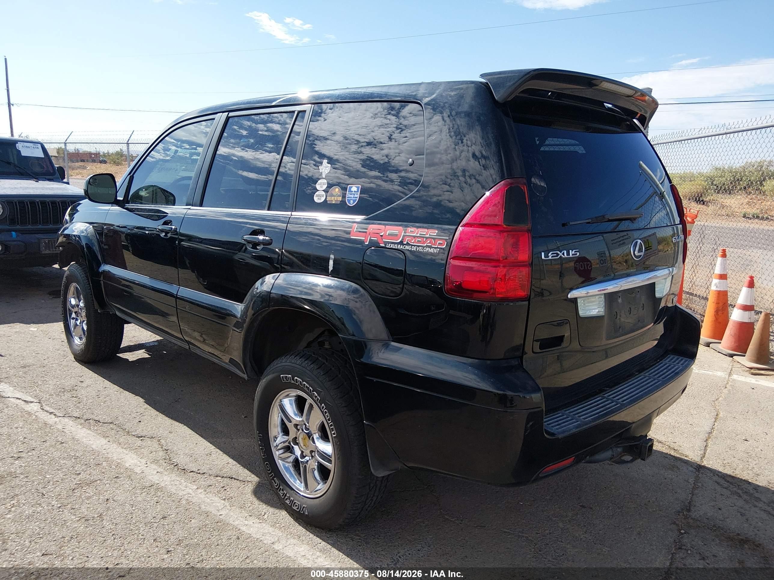 2005 Lexus Gx 470   Black vin: JTJBT20X150090966
