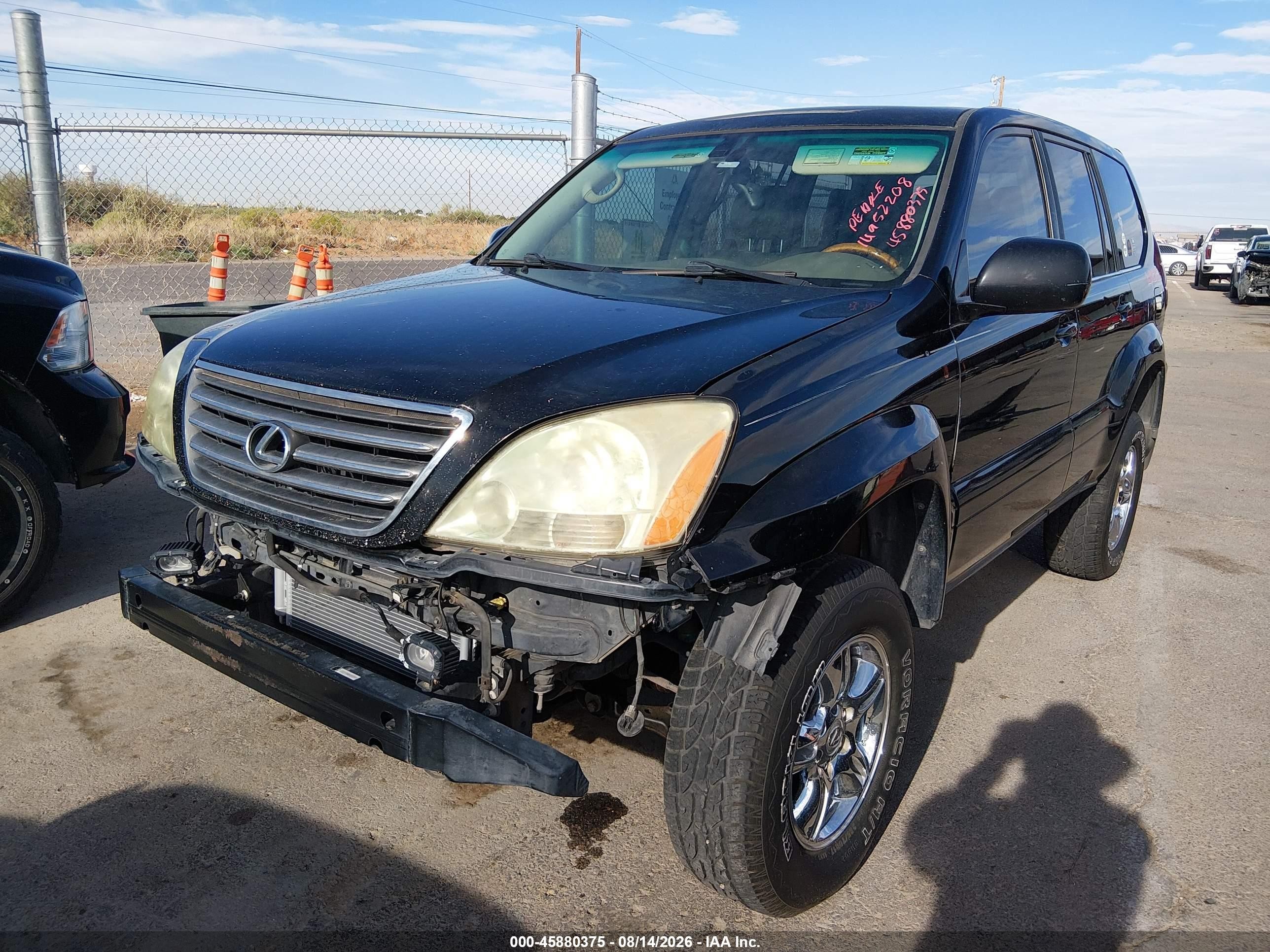 2005 Lexus Gx 470   Black vin: JTJBT20X150090966