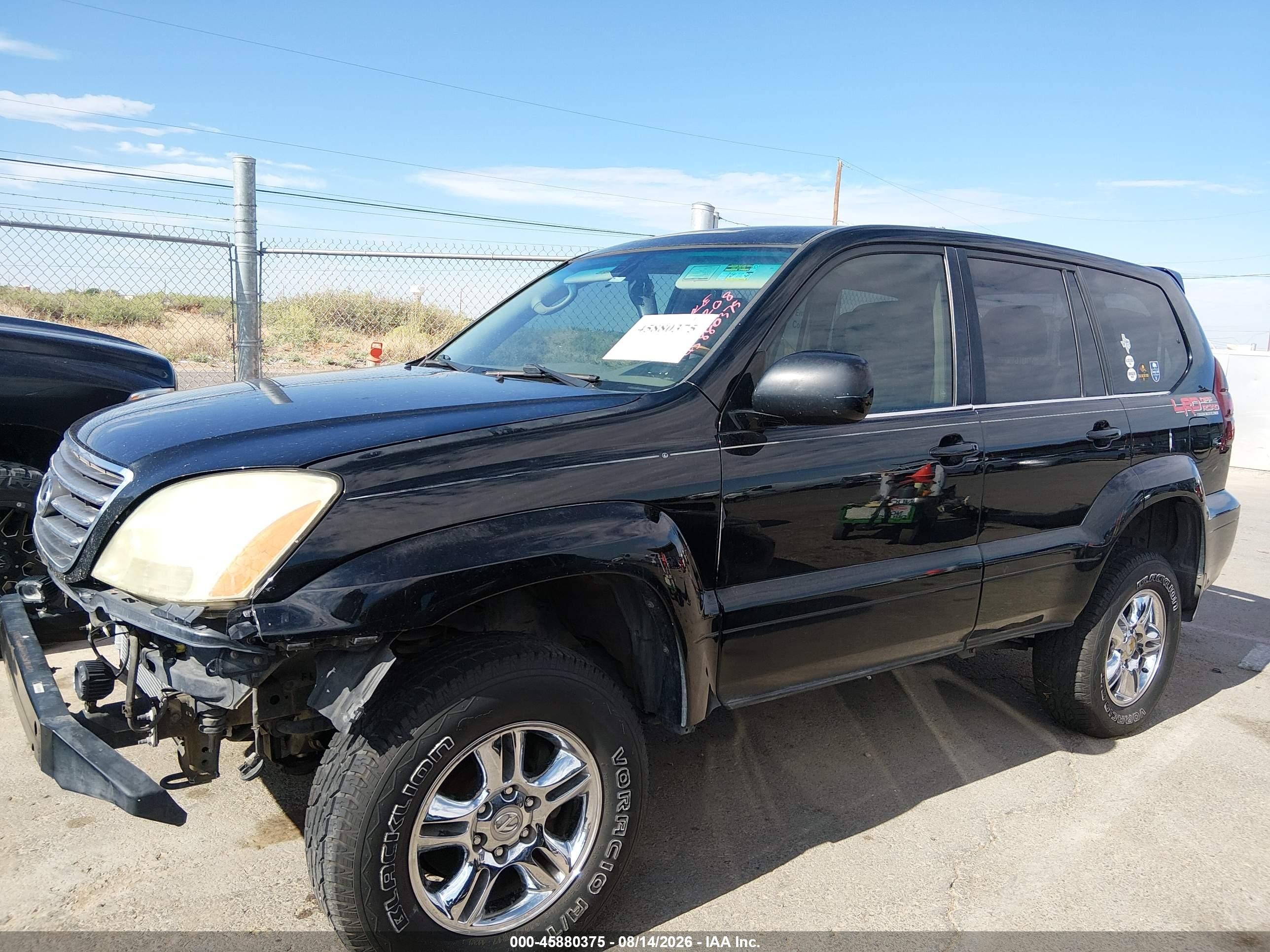 2005 Lexus Gx 470   Black vin: JTJBT20X150090966