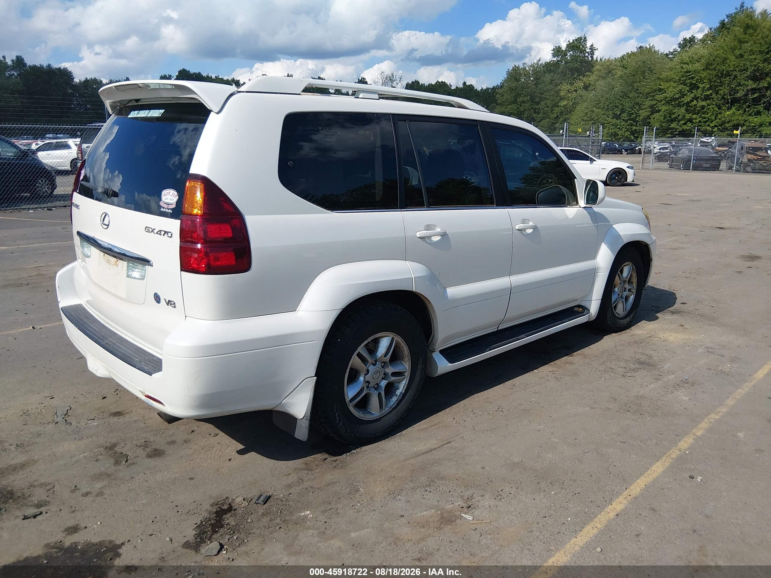 2005 Lexus Gx 470   White vin: JTJBT20X250078132