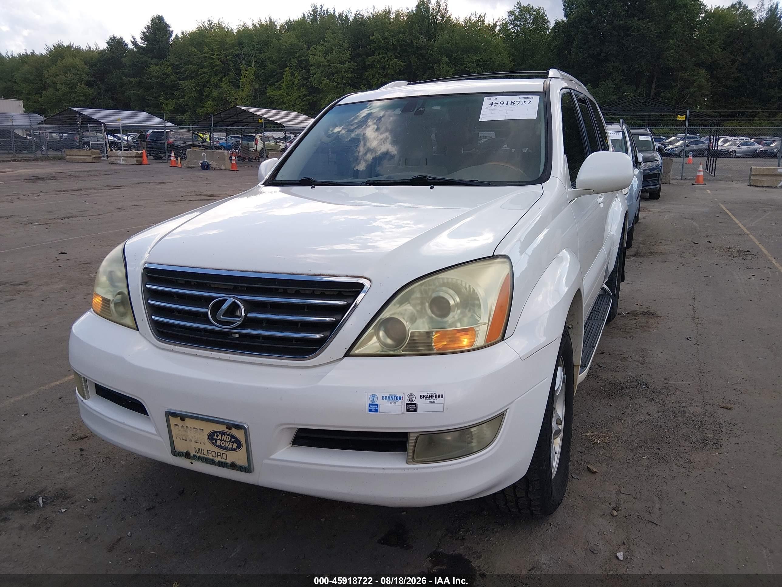 2005 Lexus Gx 470   White vin: JTJBT20X250078132