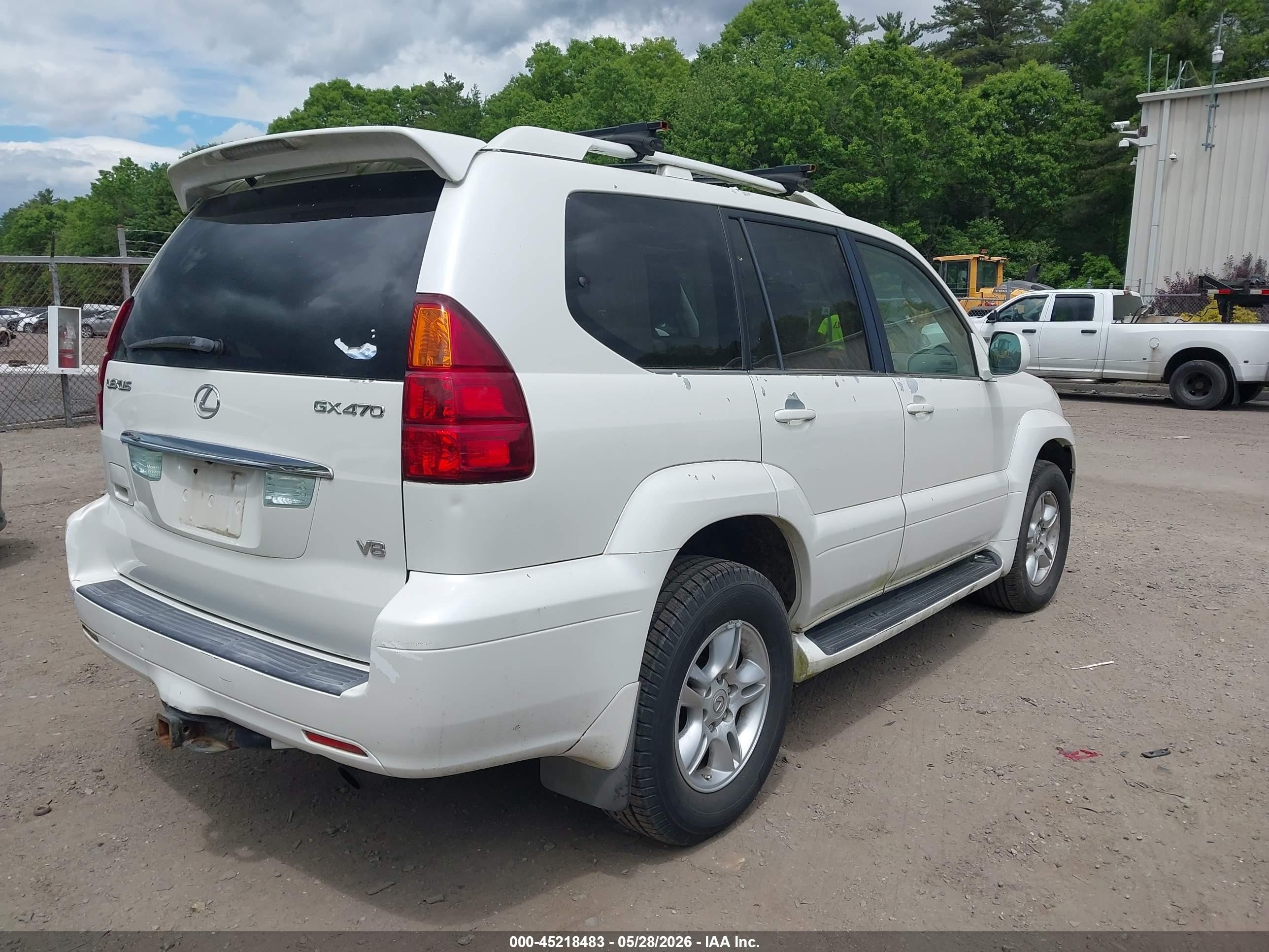 2005 Lexus Gx 470   White vin: JTJBT20X250086263