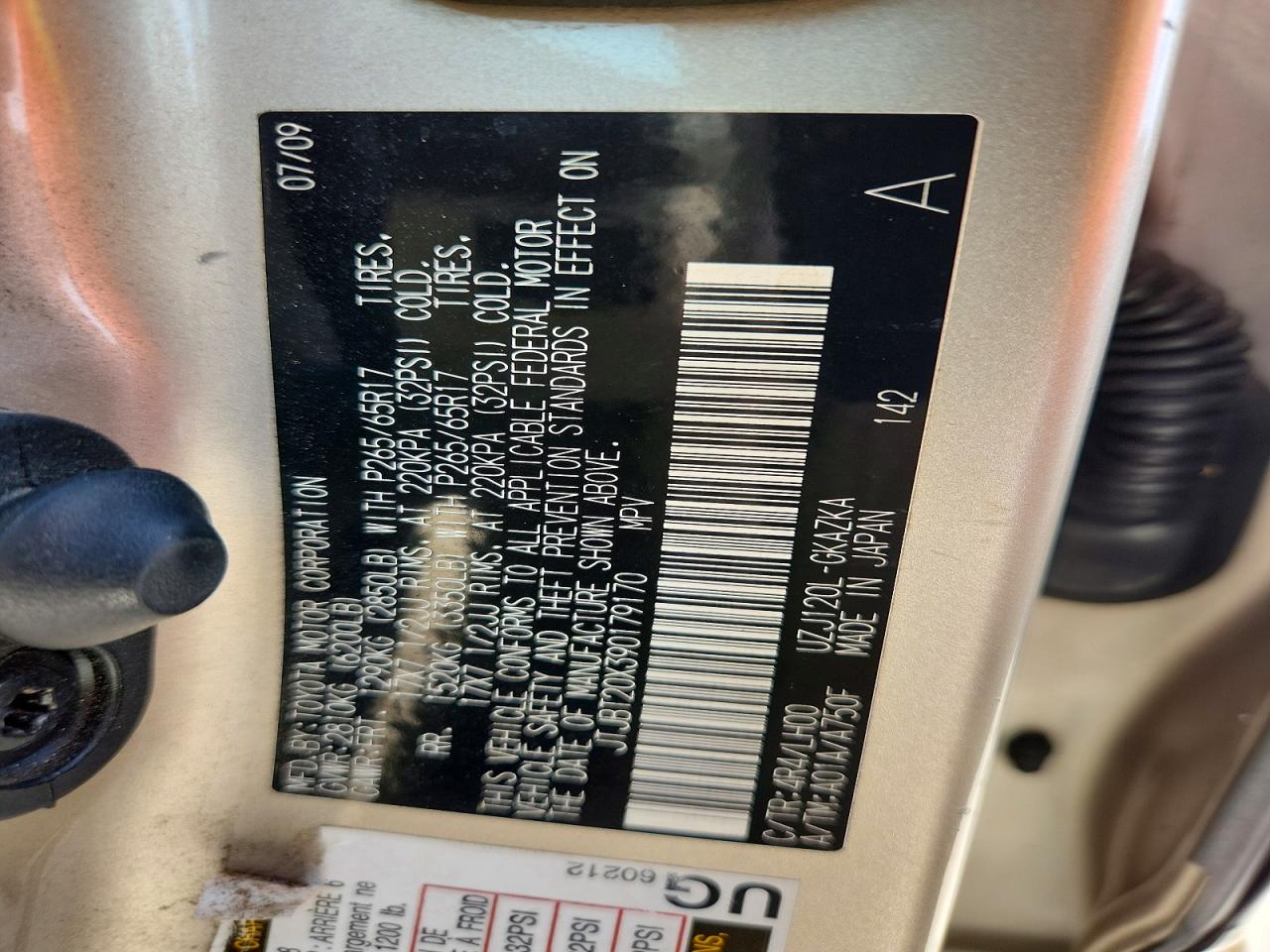 2009 Lexus Gx 470 Gold vin: JTJBT20X390179170