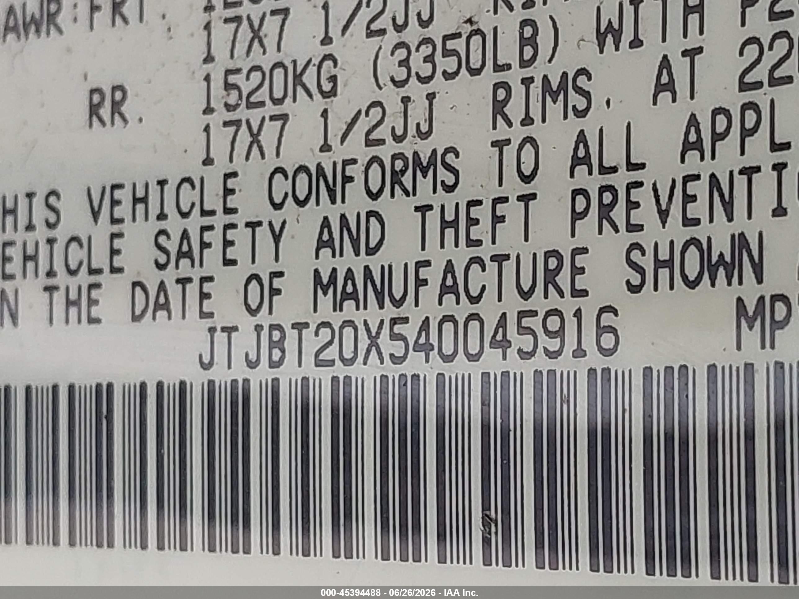 2004 Lexus Gx 470   White vin: JTJBT20X540045916
