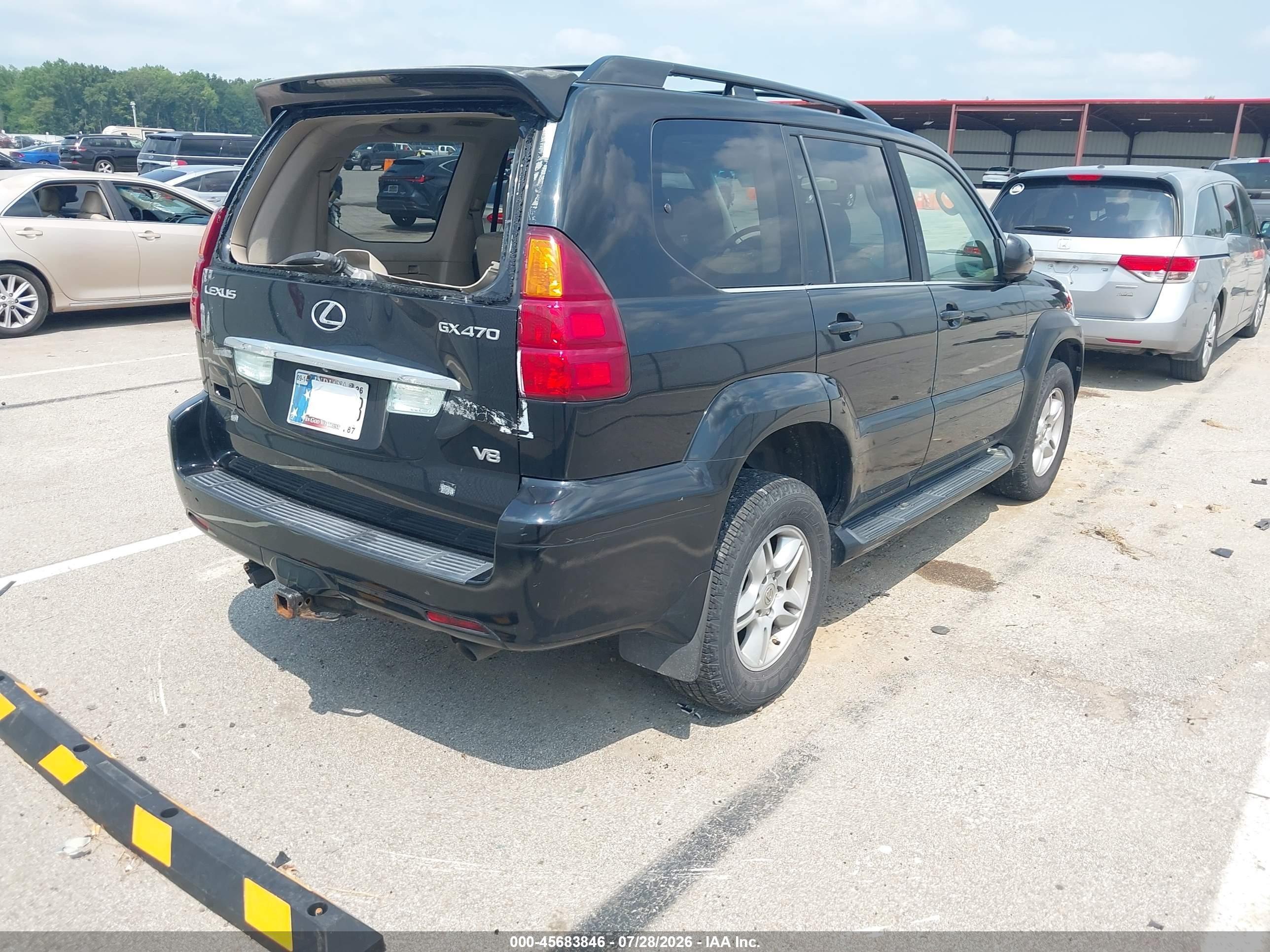 2005 Lexus Gx 470   Black vin: JTJBT20X650074732