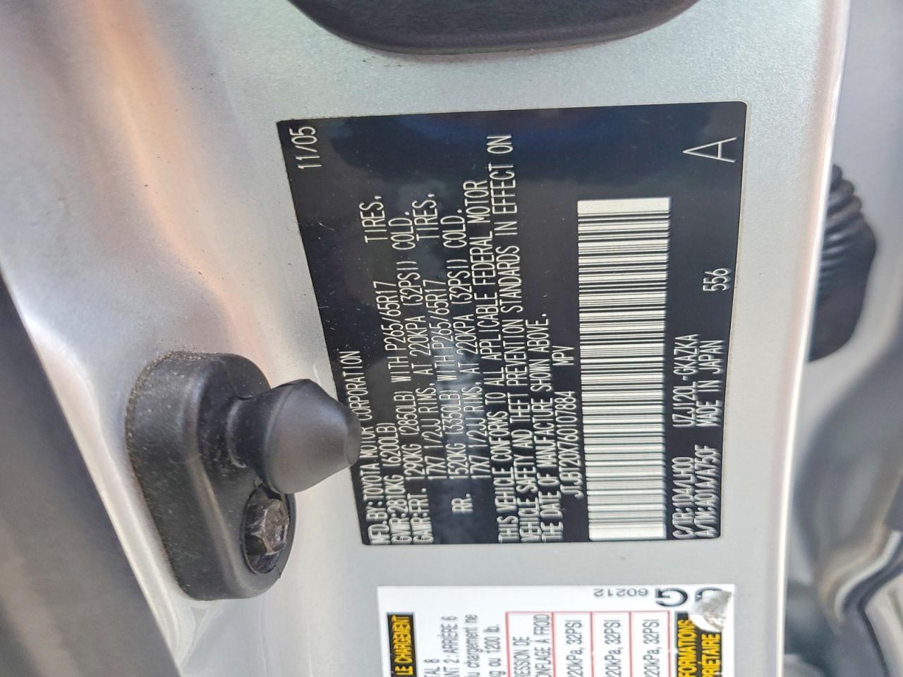 2006 Lexus Gx 470 Silver vin: JTJBT20X760107884