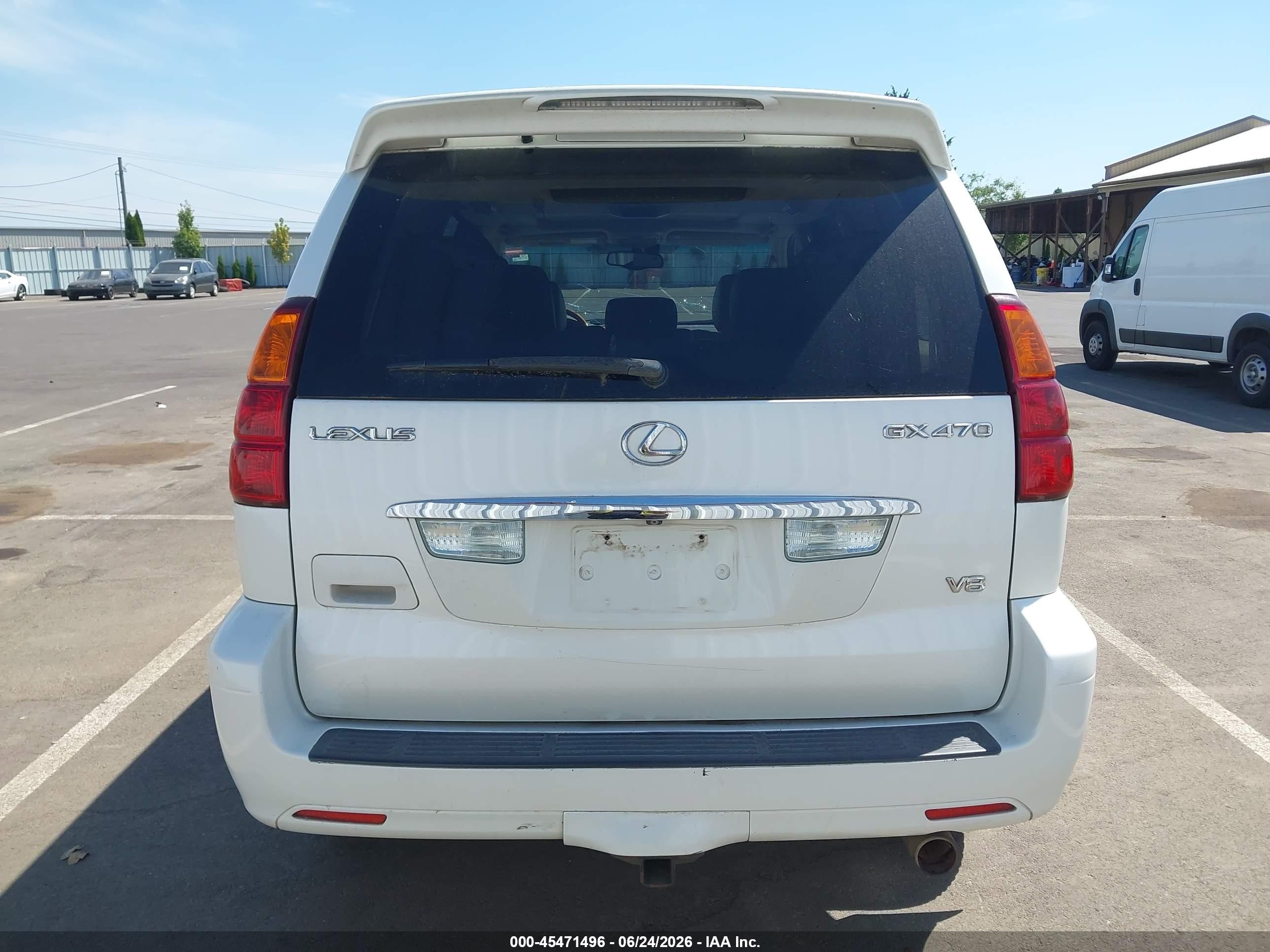 2006 Lexus Gx 470   White vin: JTJBT20X760109800