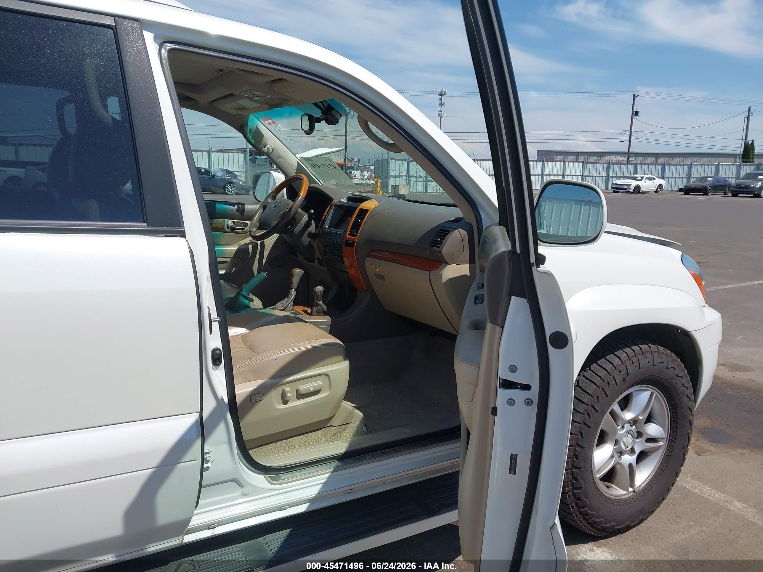 2006 Lexus Gx 470   White vin: JTJBT20X760109800