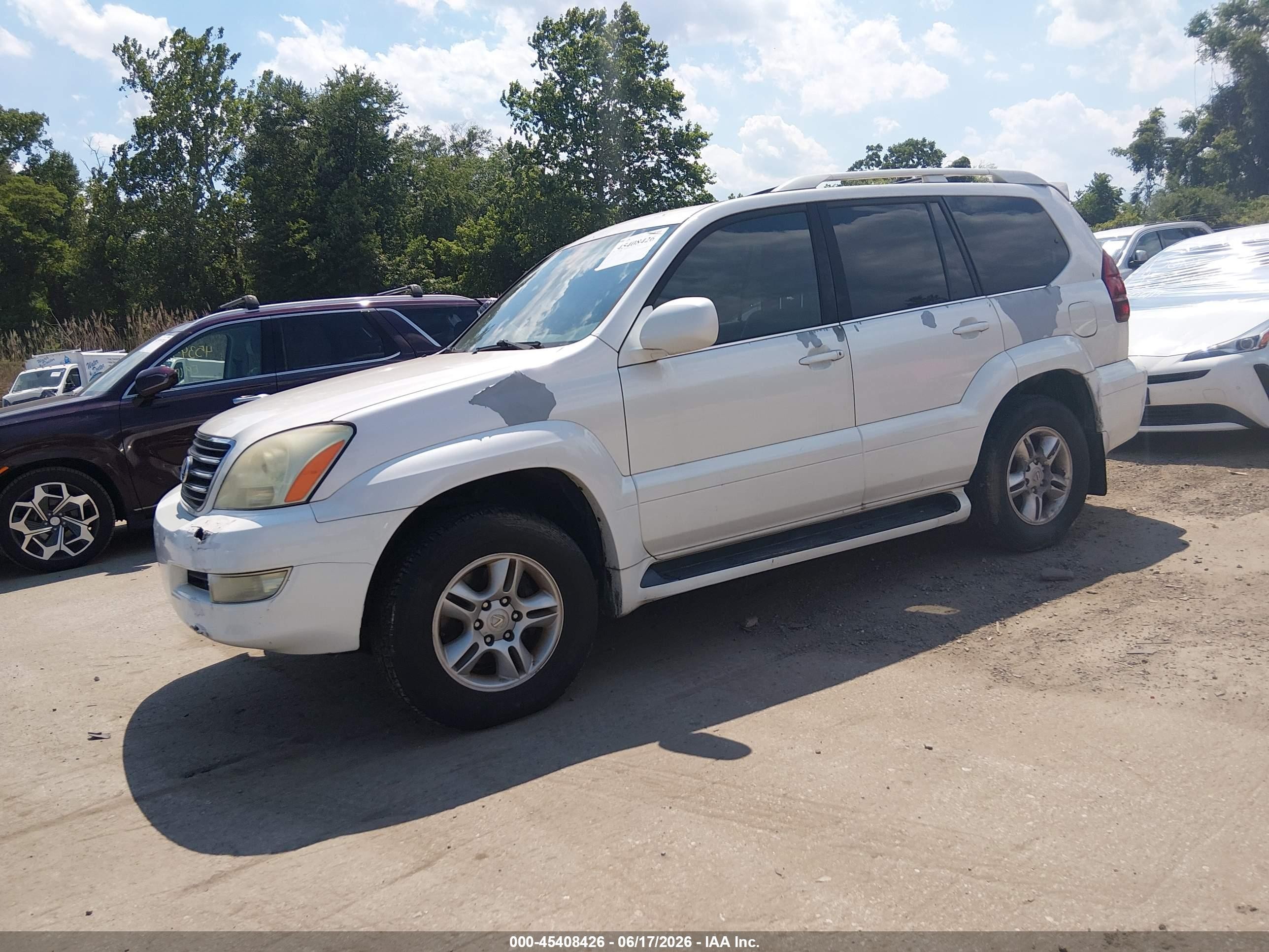 2004 Lexus Gx 470 White vin: JTJBT20X840058112