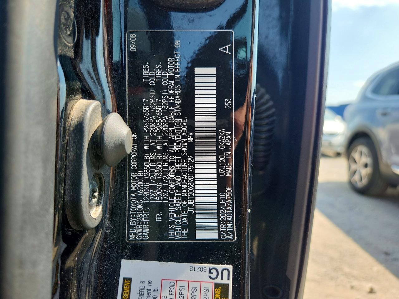 2009 Lexus Gx 470 Black vin: JTJBT20X890175129