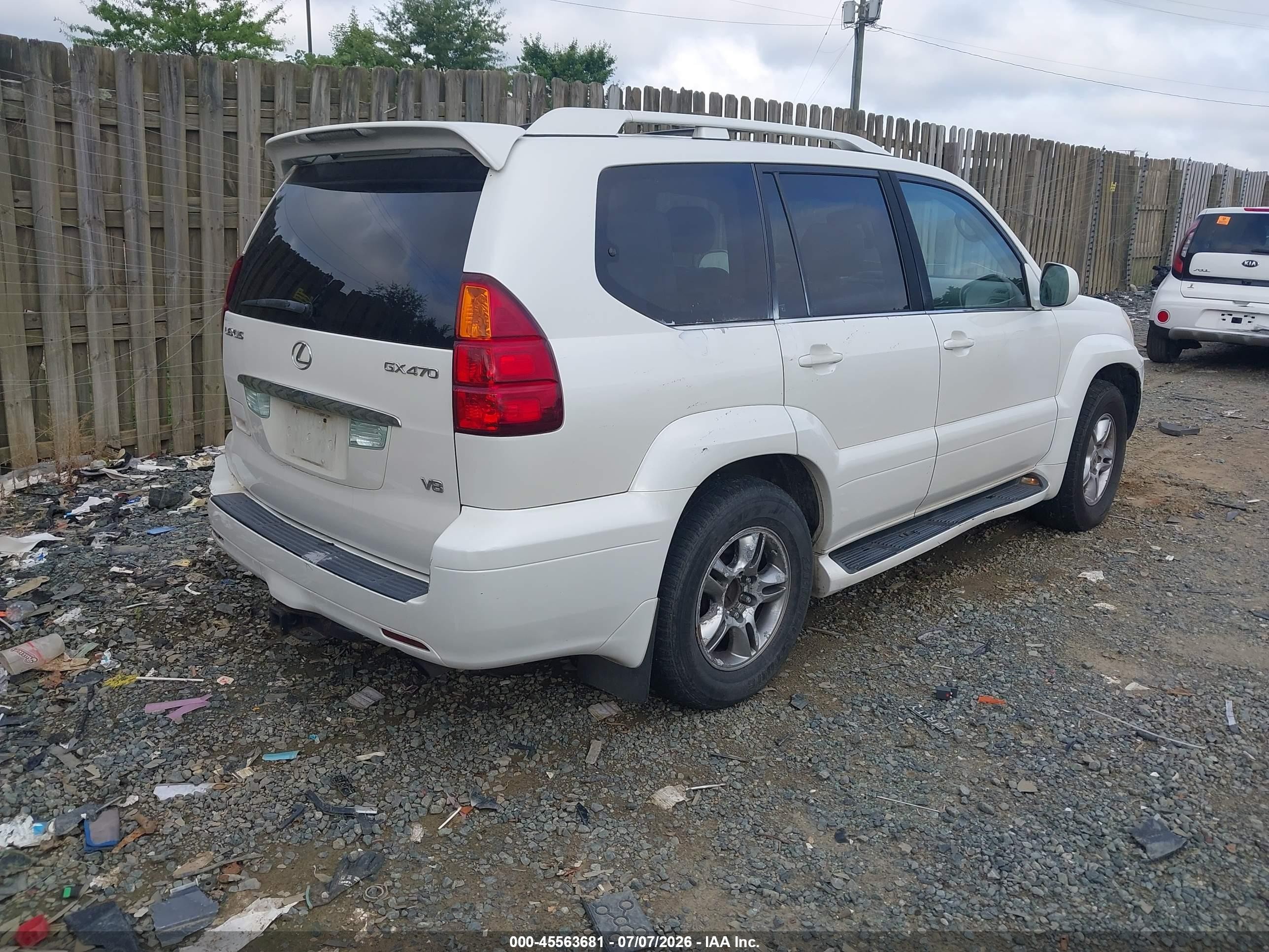 2004 Lexus Gx 470   White vin: JTJBT20X940064601