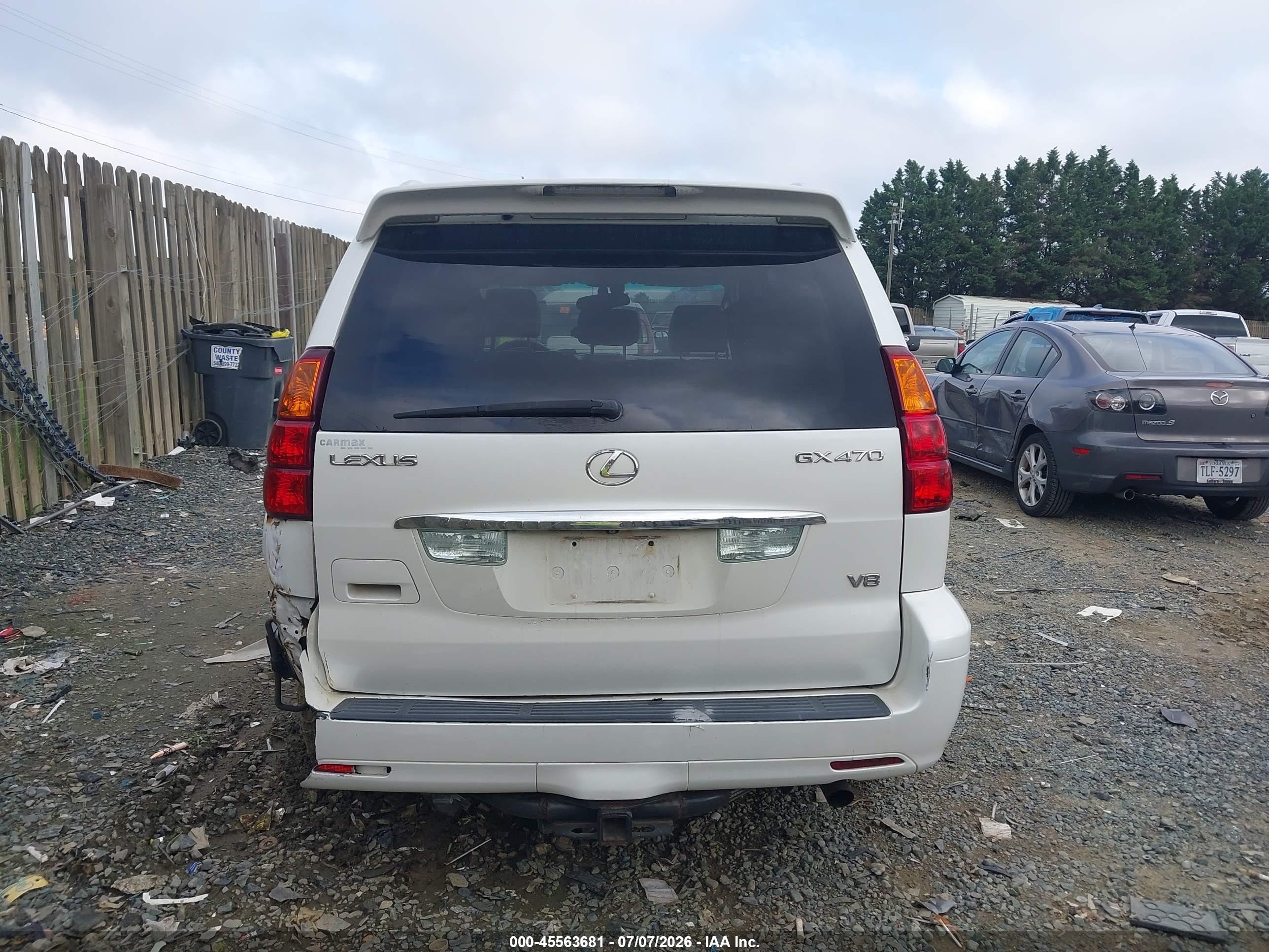 2004 Lexus Gx 470   White vin: JTJBT20X940064601