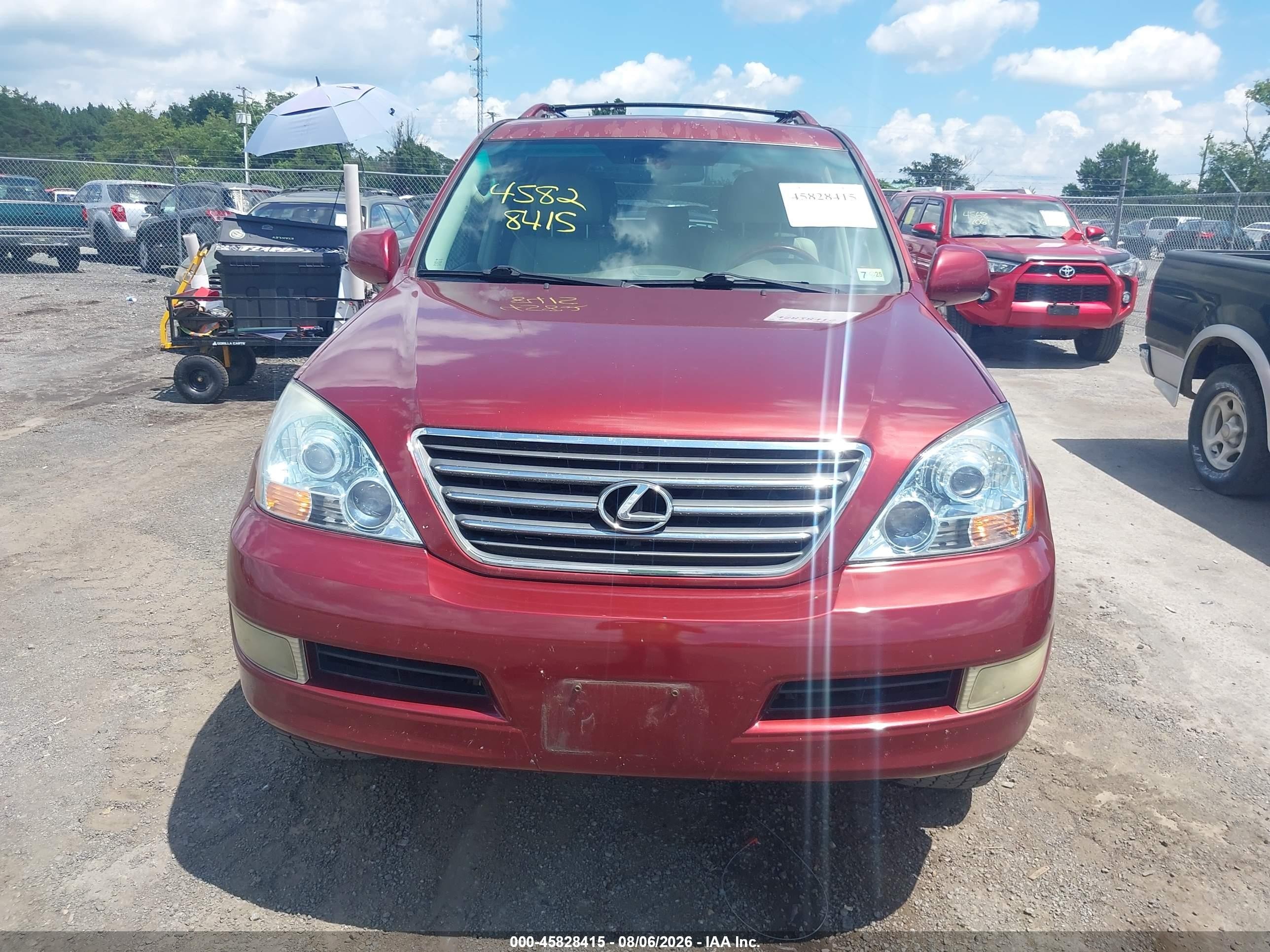 2009 Lexus Gx 470   Maroon vin: JTJBT20X990174426