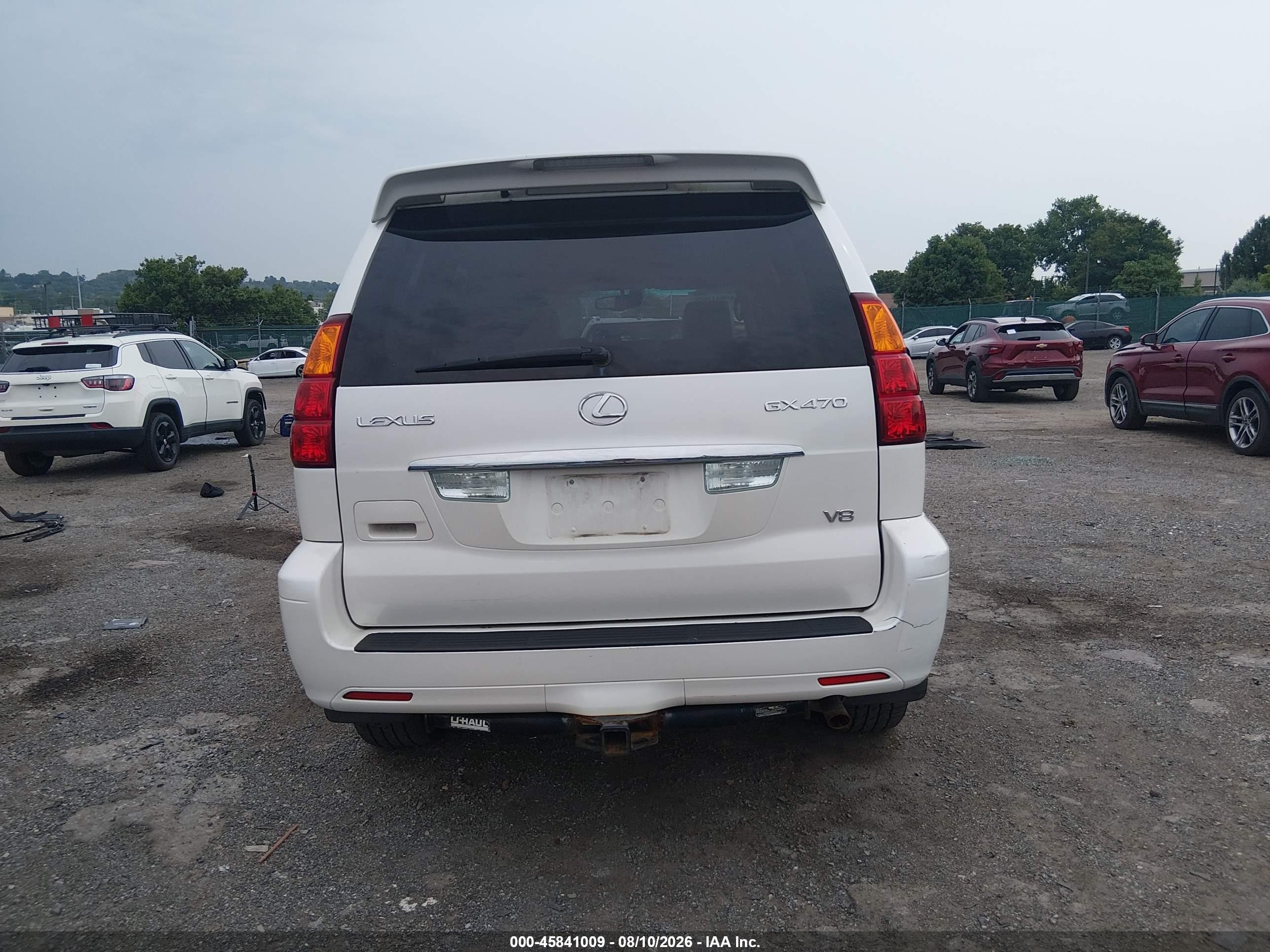 2005 Lexus Gx 470   White vin: JTJBT20XX50095082