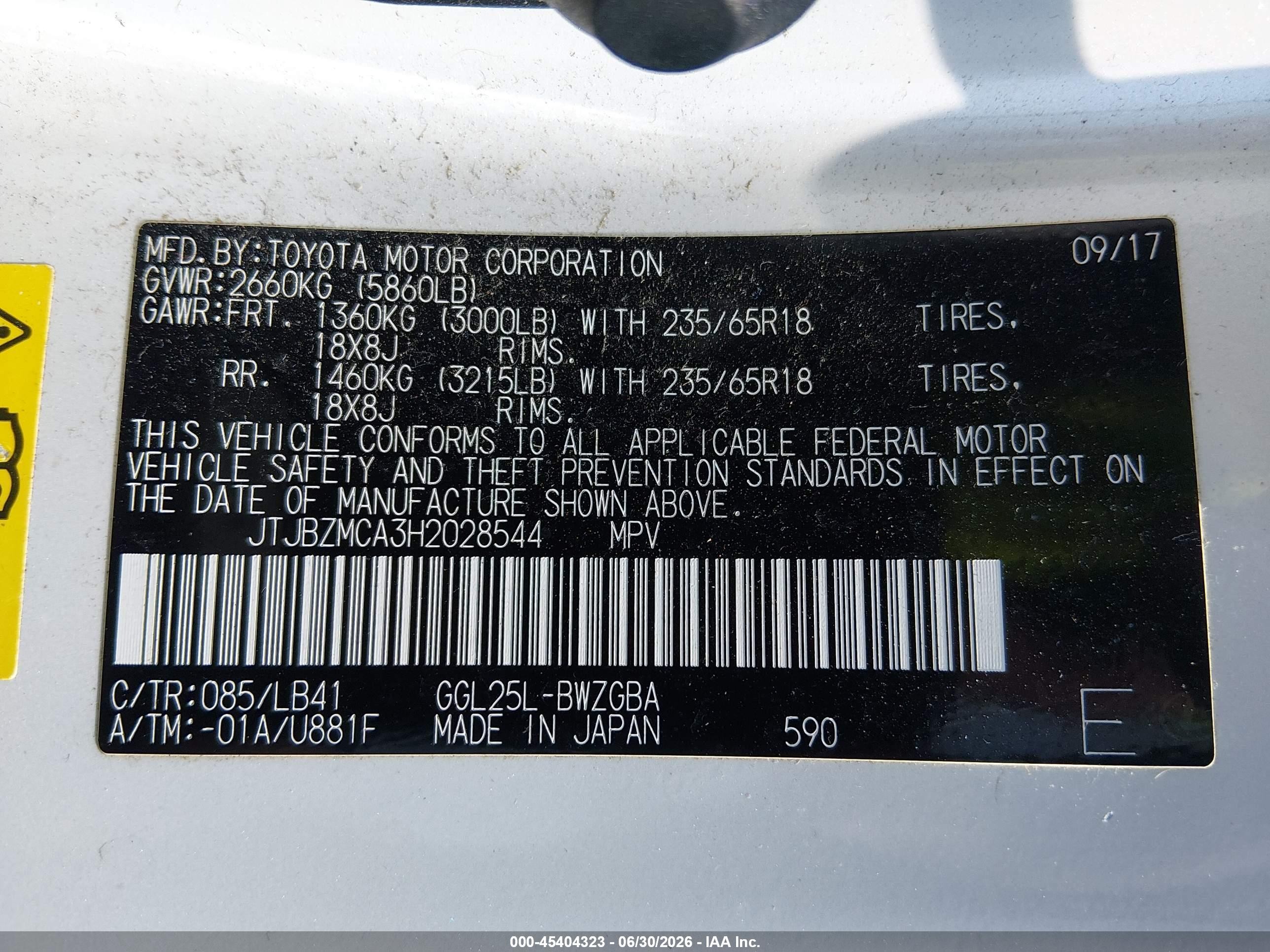 2017 Lexus Rx 350 White vin: JTJBZMCA3H2028544