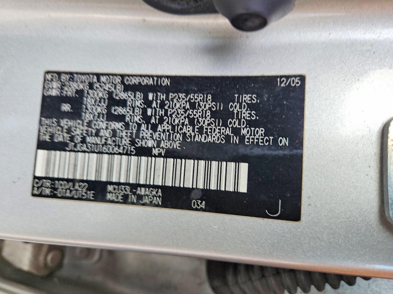 2006 Lexus Rx 330 Silver vin: JTJGA31U160064715