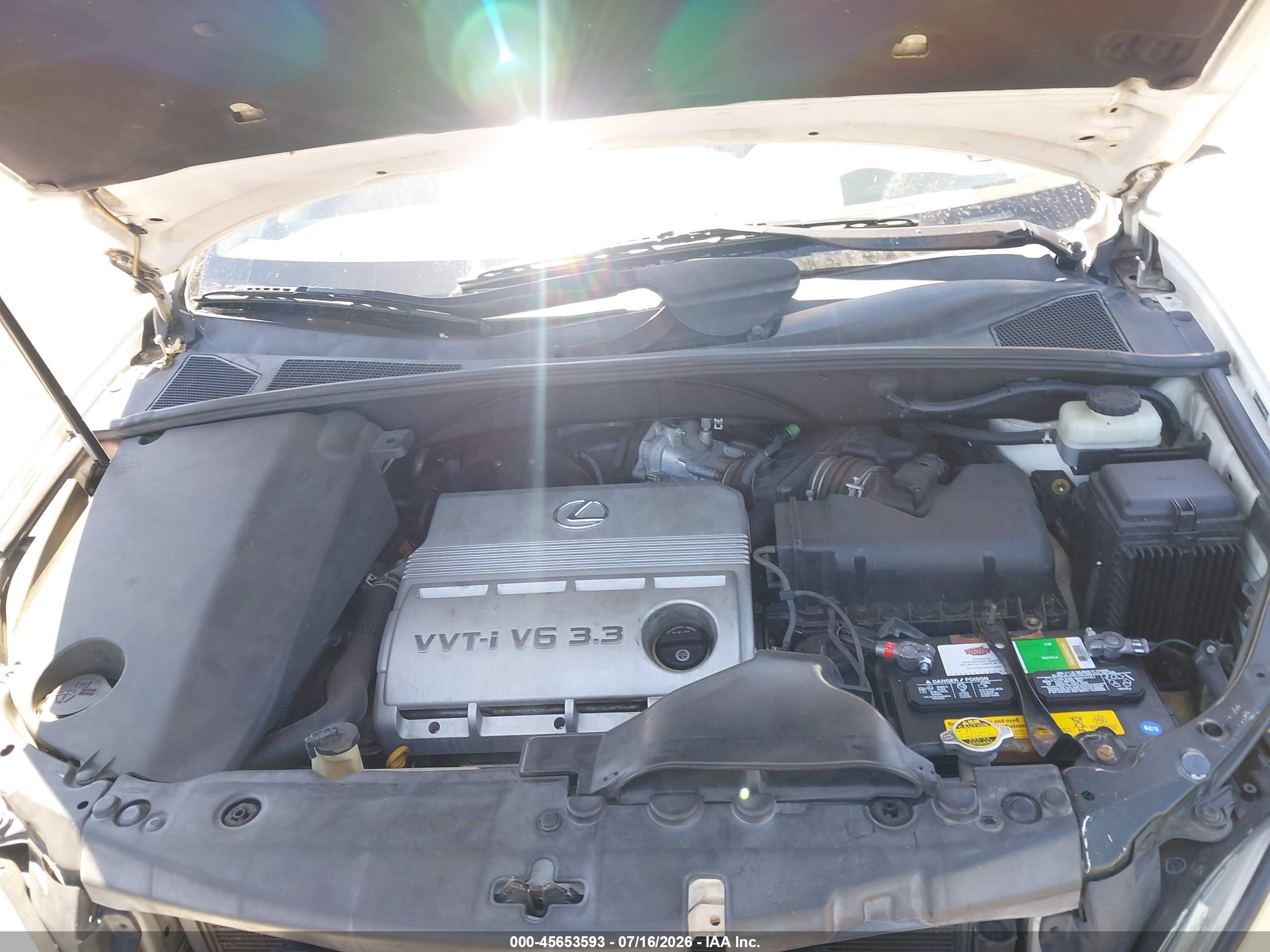 2004 Lexus Rx 330   White vin: JTJGA31U240006867