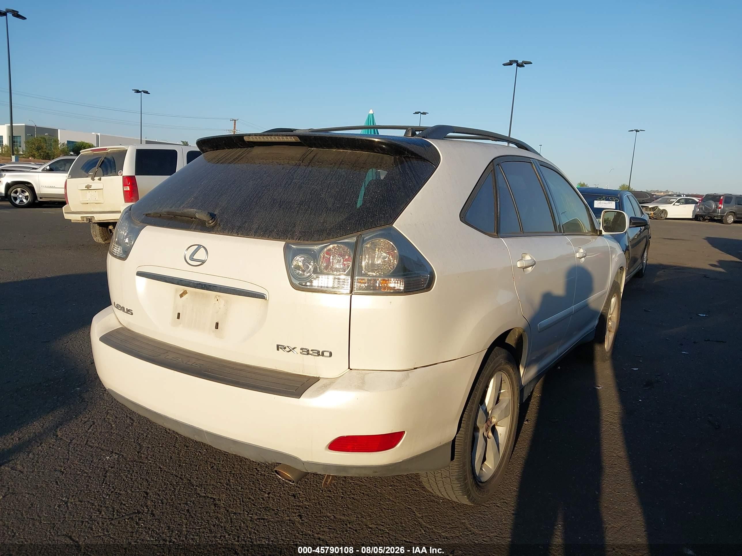 2006 Lexus Rx 330   White vin: JTJGA31U360065865