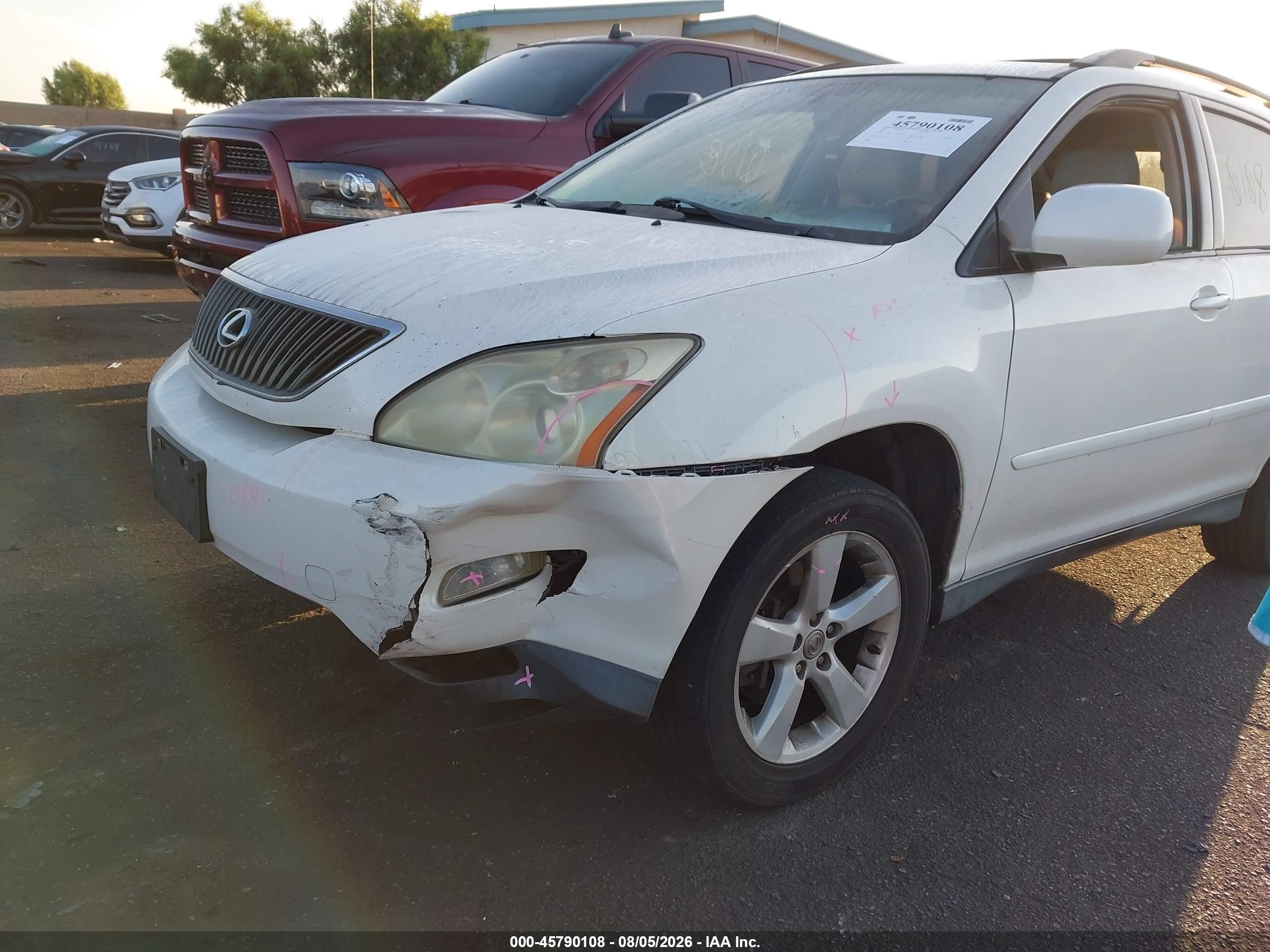 2006 Lexus Rx 330   White vin: JTJGA31U360065865