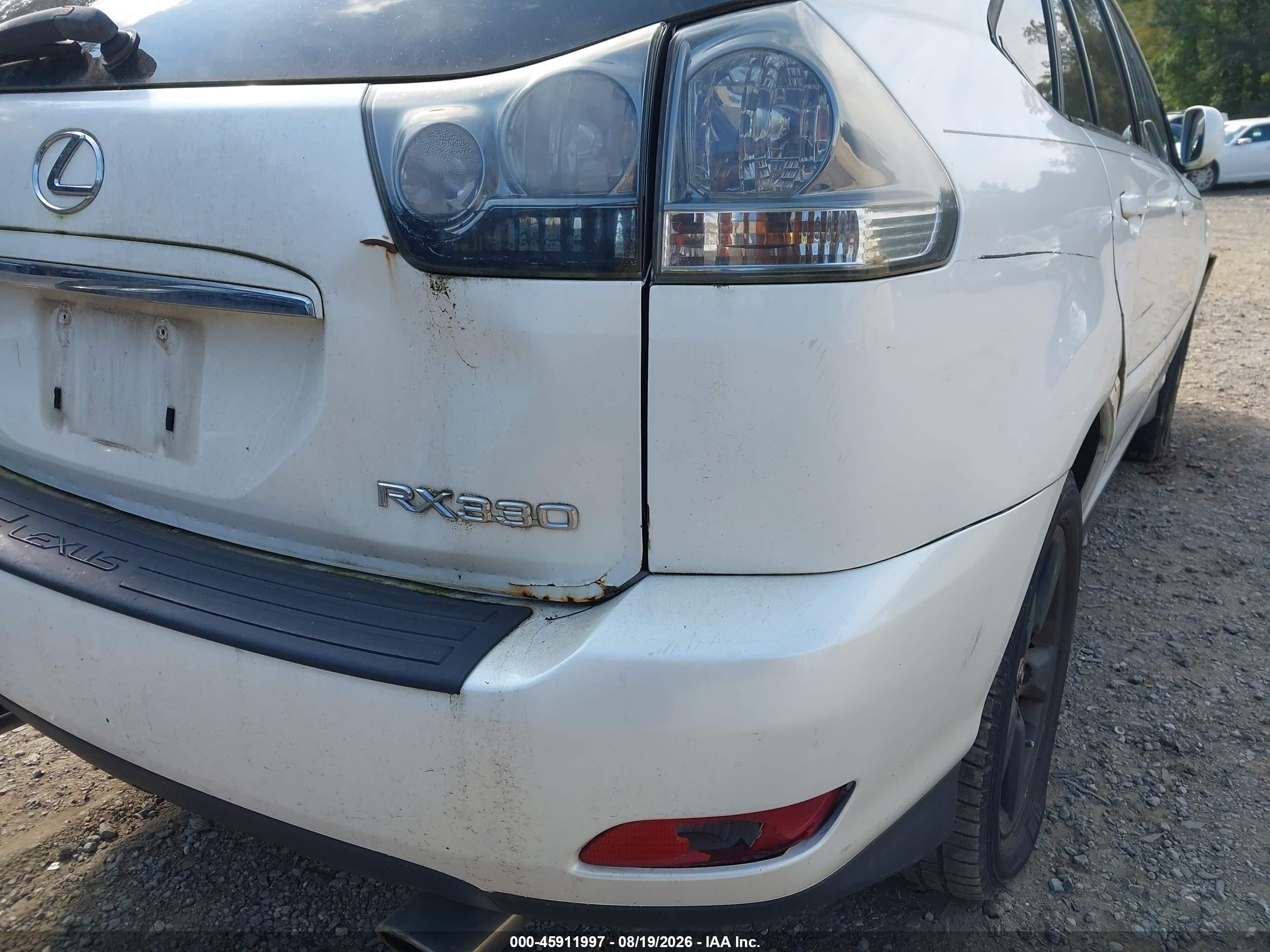 2004 Lexus Rx 330 White vin: JTJGA31U440012928