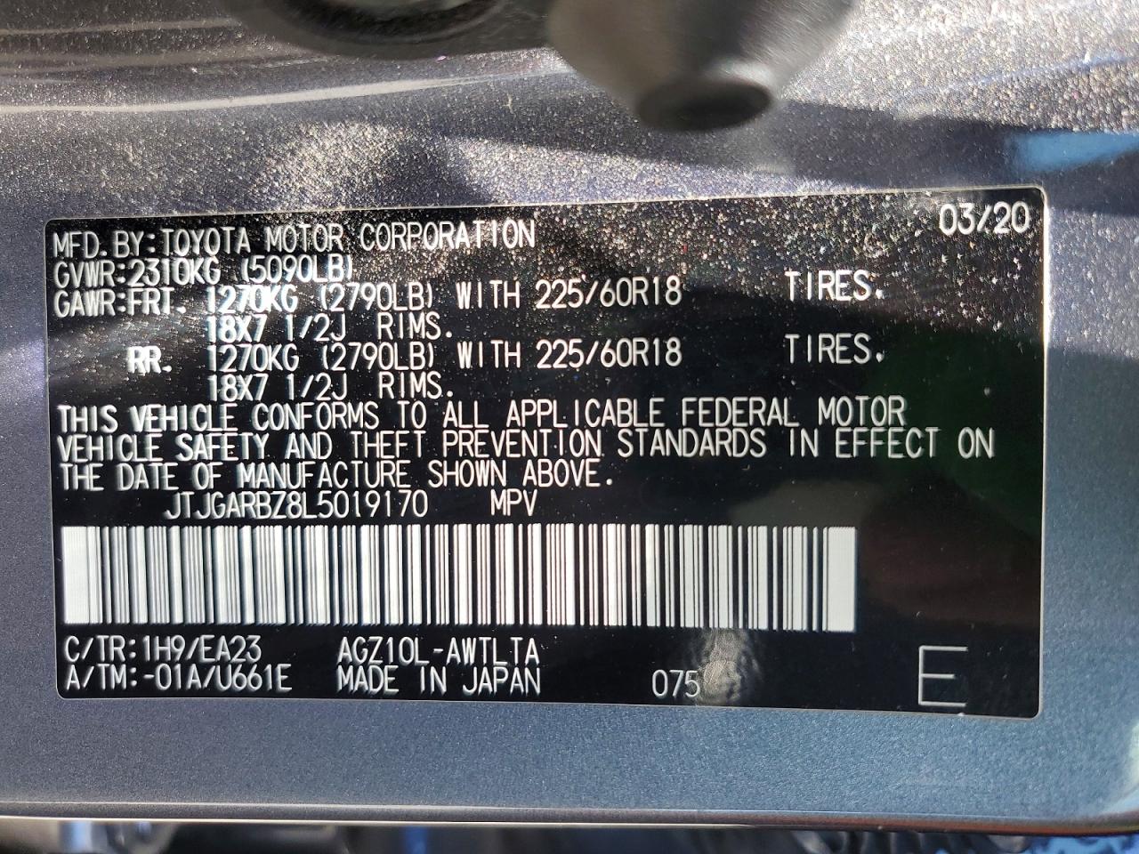 2020 Lexus Nx 300 Silver vin: JTJGARBZ8L5019170