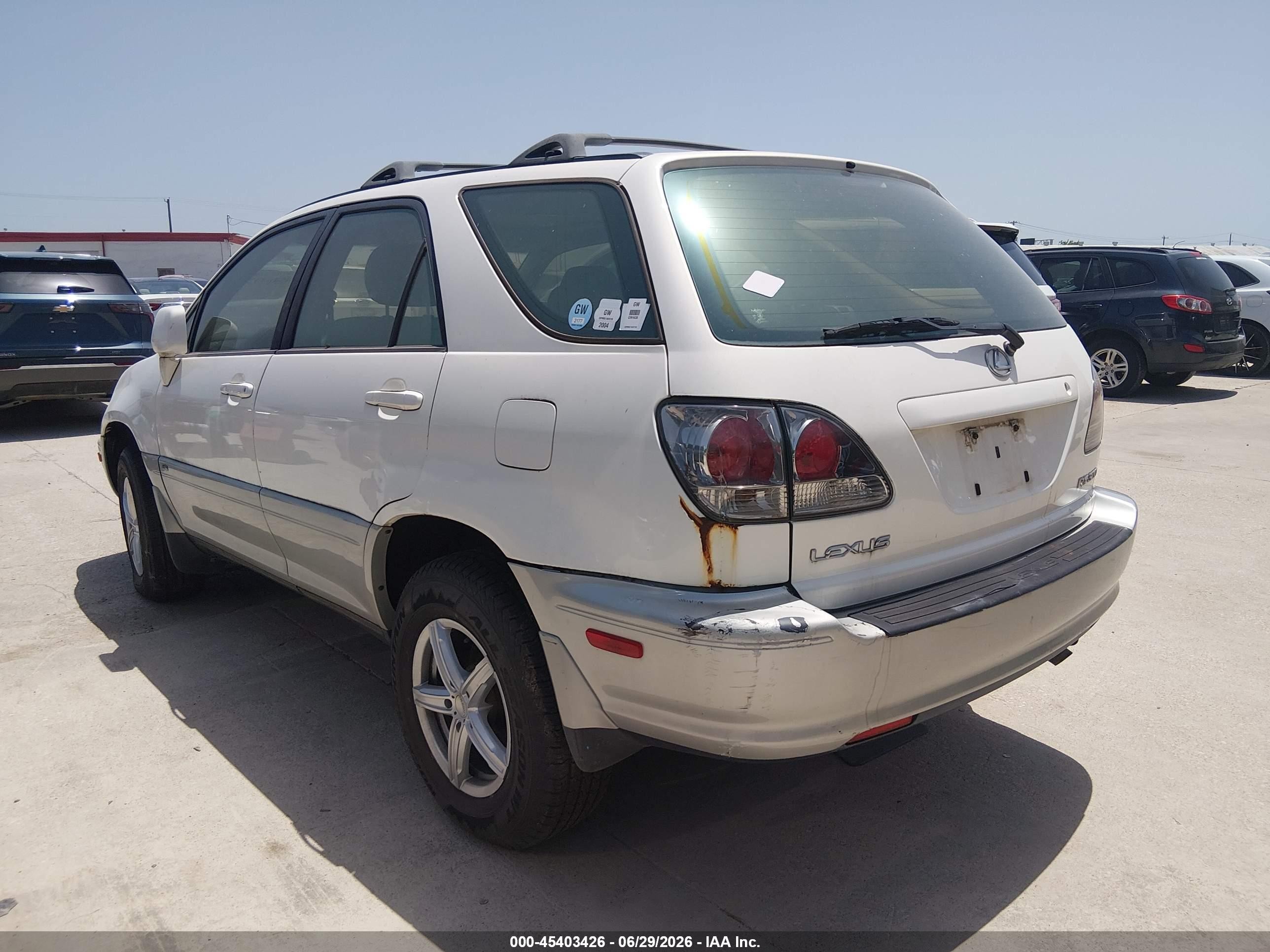 2002 Lexus Rx 300   White vin: JTJGF10U420129994