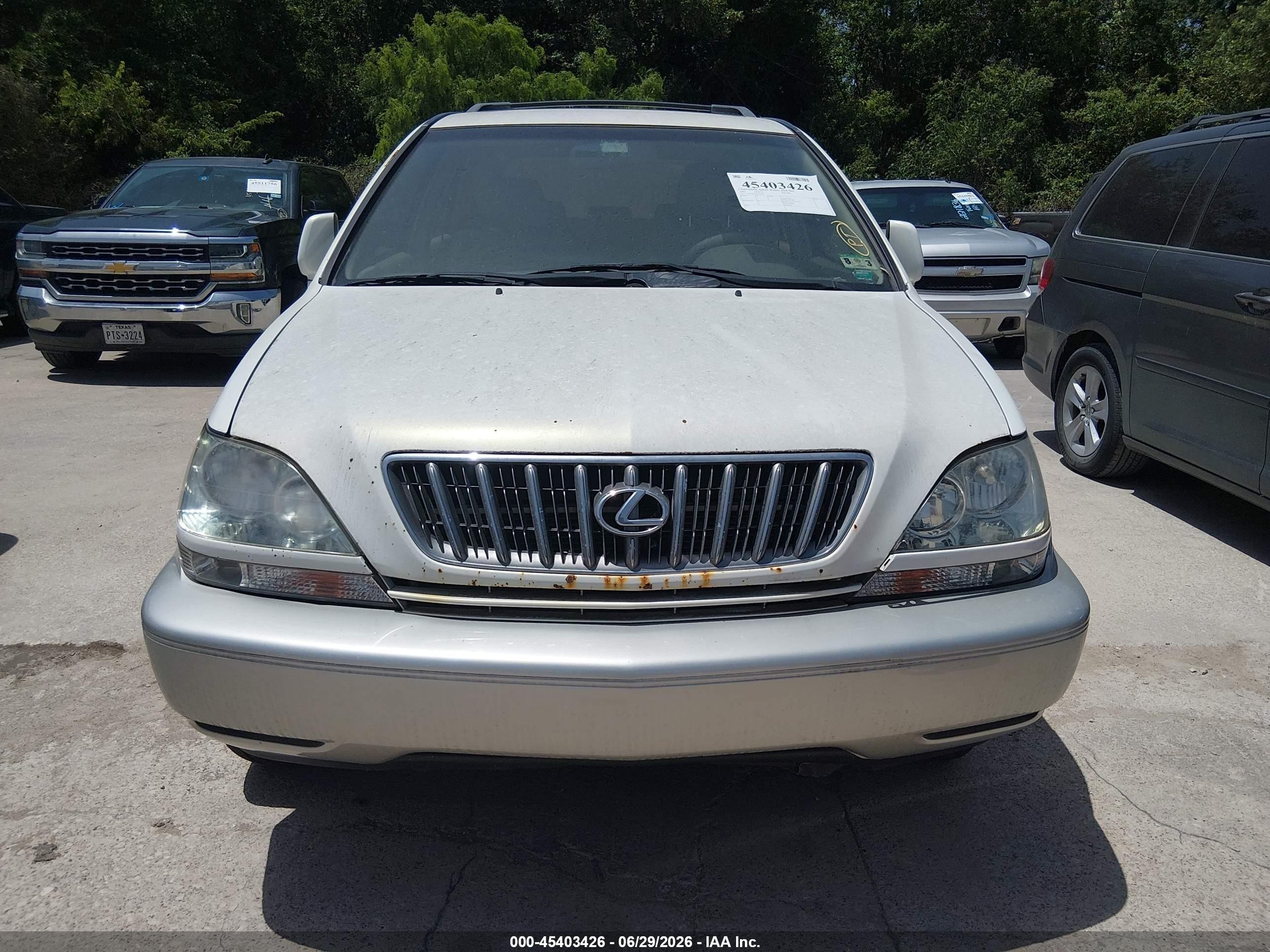 2002 Lexus Rx 300   White vin: JTJGF10U420129994