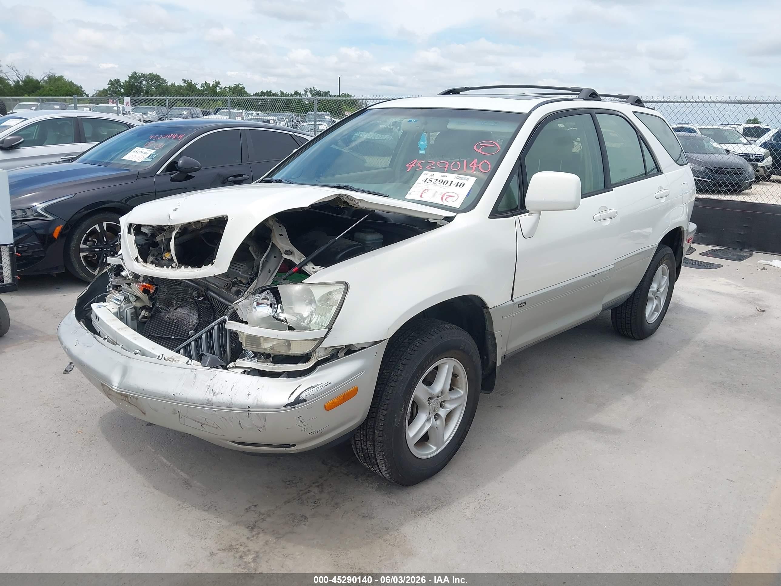 2001 Lexus Rx 300   White vin: JTJGF10U710117336