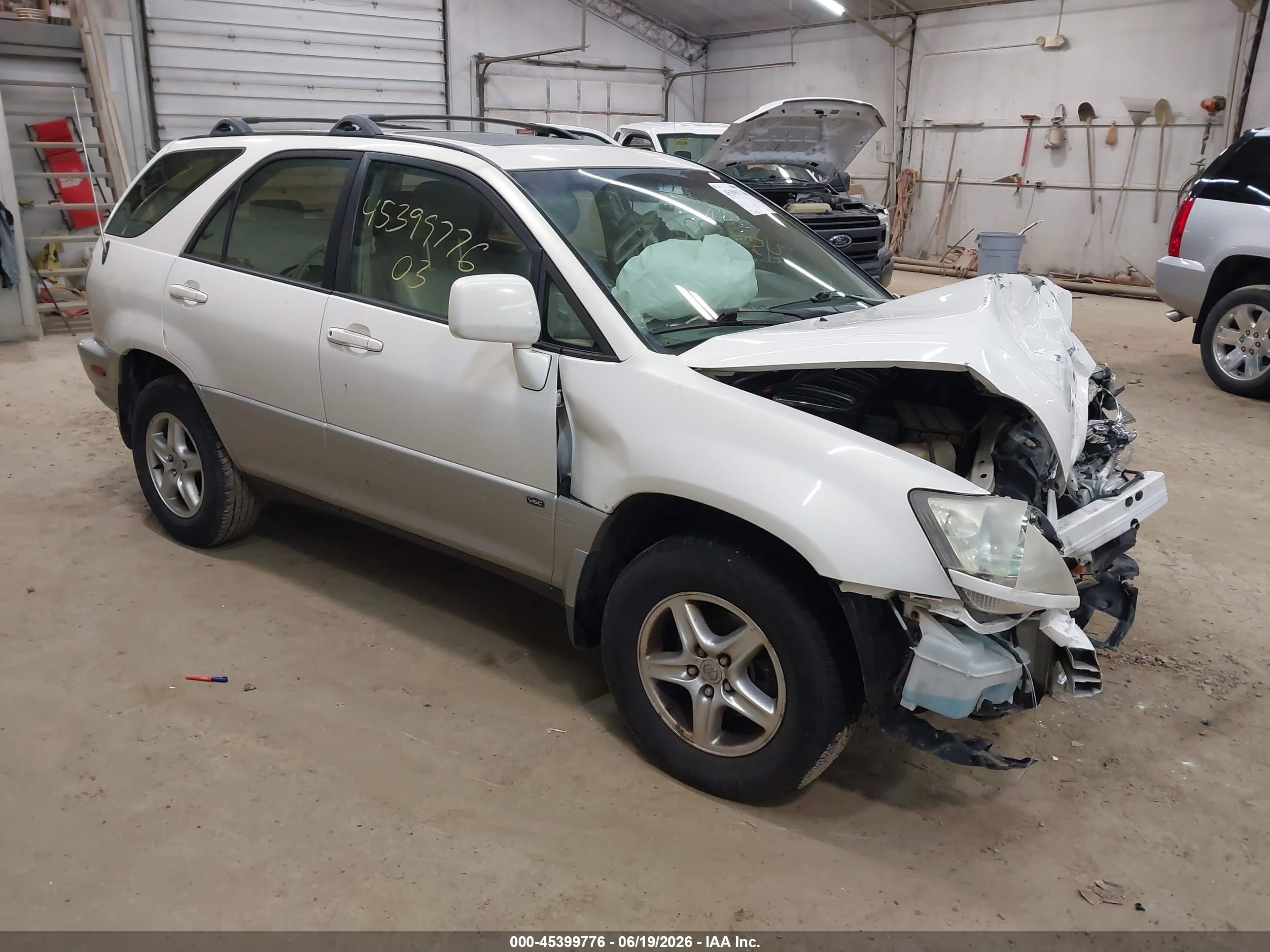 2003 Lexus Rx 300 White vin: JTJGF10U730161498